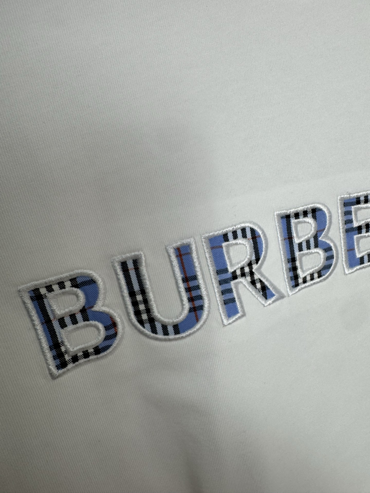 Burberry BBR/巴宝莉 格子字母贴布刺绣短袖T恤
