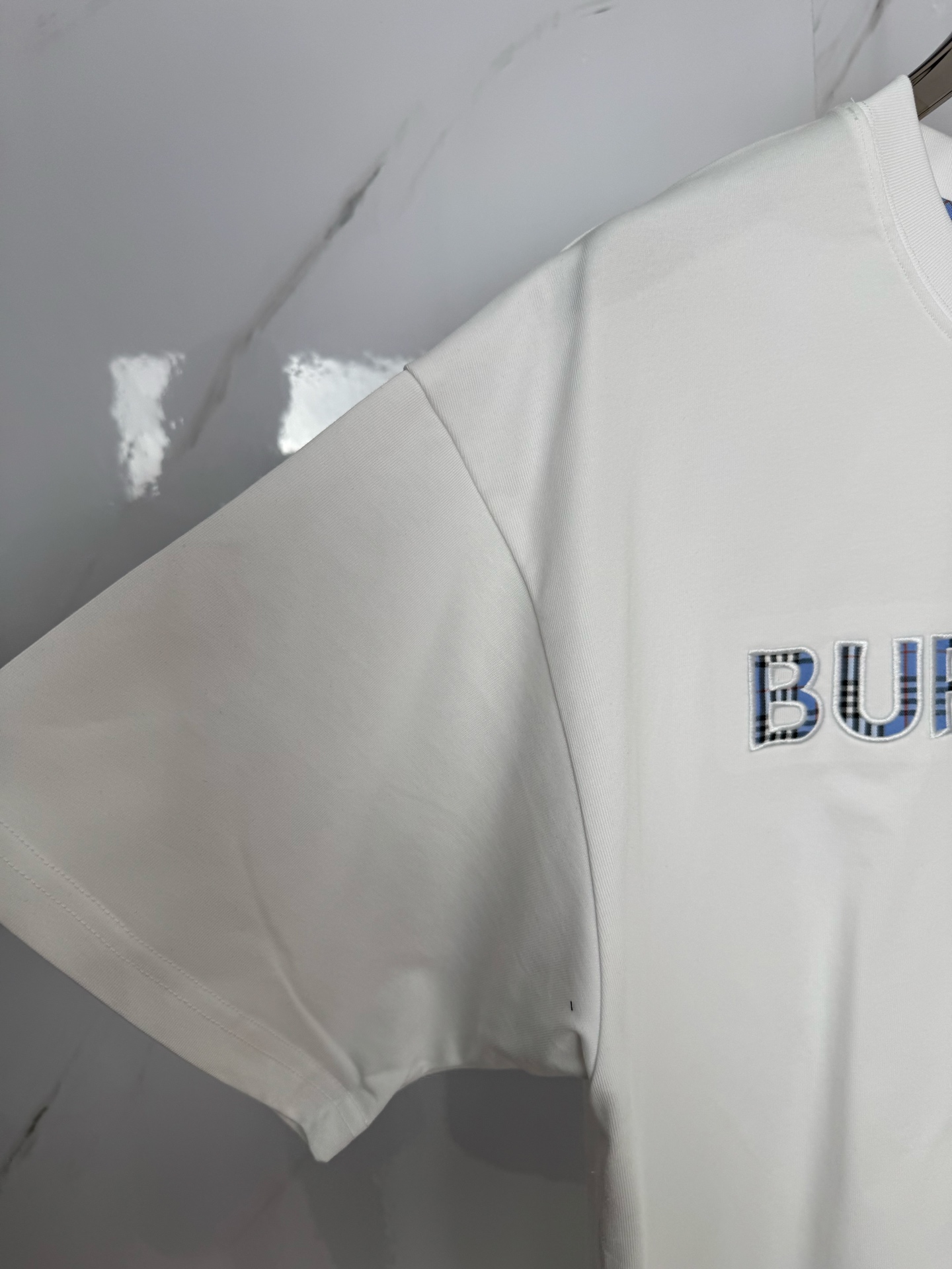 Burberry BBR/巴宝莉 格子字母贴布刺绣短袖T恤