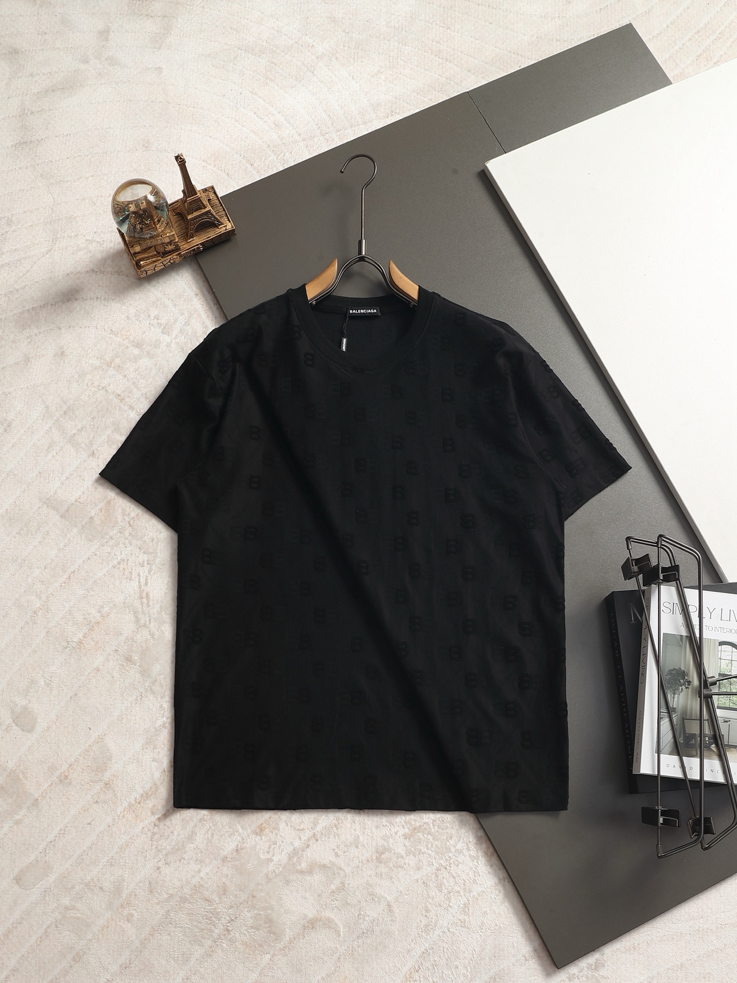 Balenciaga BALENCIAGA 巴黎世家 字母提花毛巾T恤 针织提花短袖 定制面料采用威化布织法