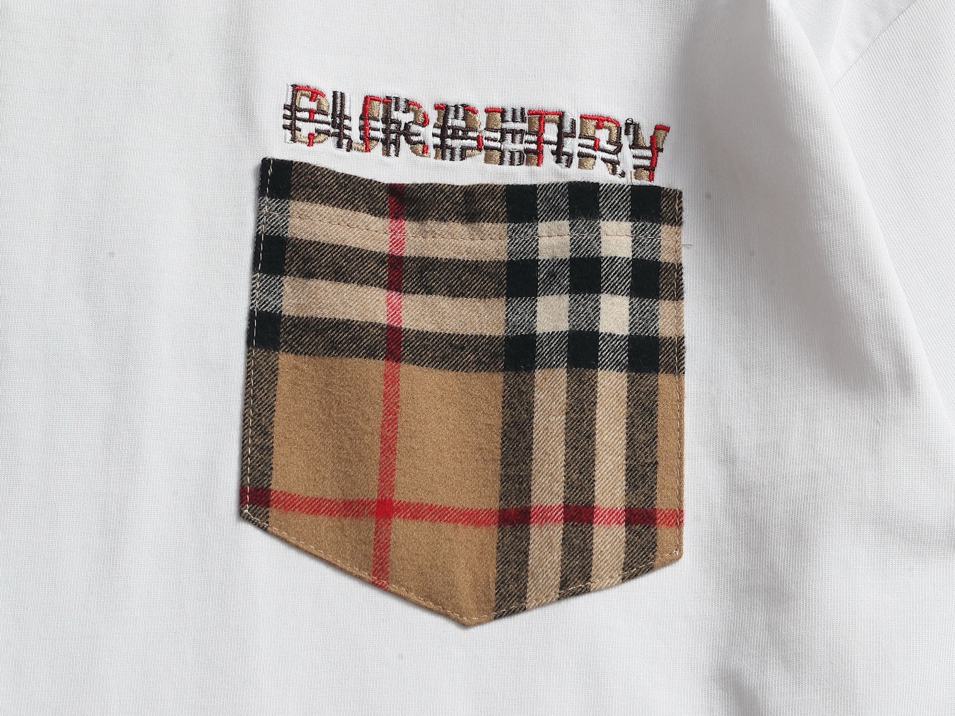 Burberry BBR/巴宝莉 格纹口袋短袖T恤