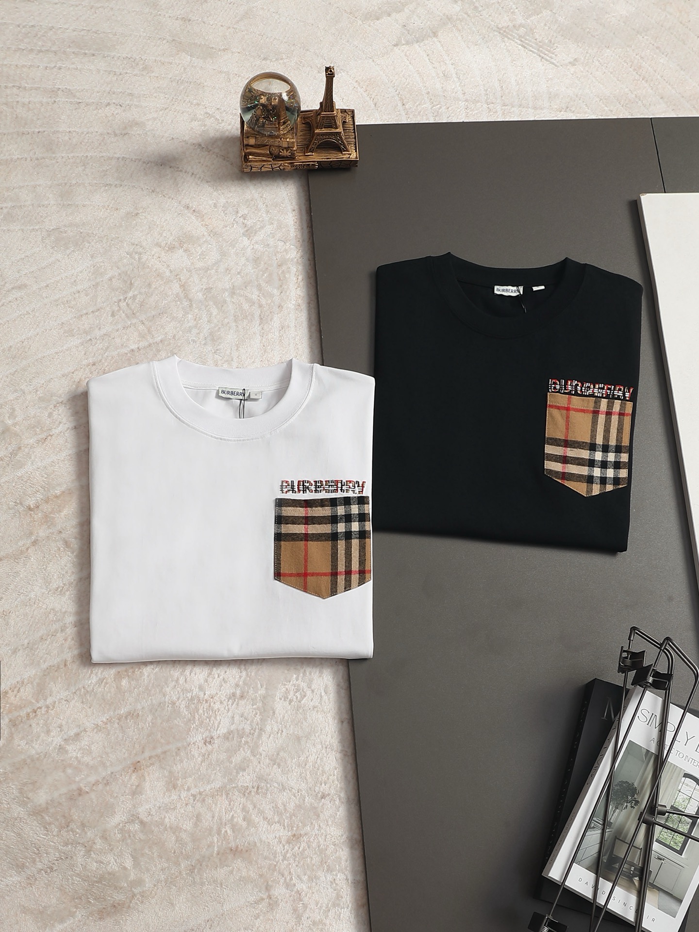 Burberry BBR/巴宝莉 格纹口袋短袖T恤