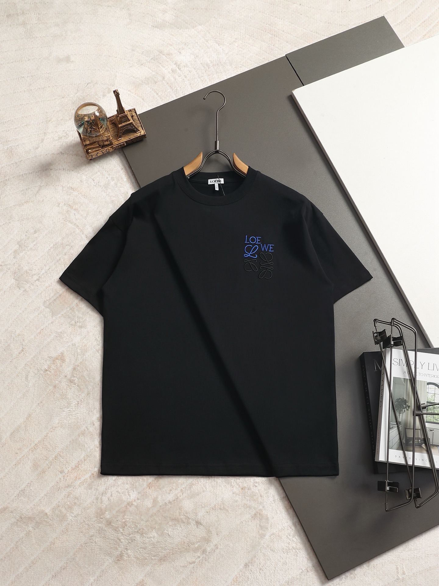 LOEWE/罗意威 260克圆领短袖T恤拼色刺绣🪡走线字母大LOGO工艺标识官方同步  高版本 高品质时