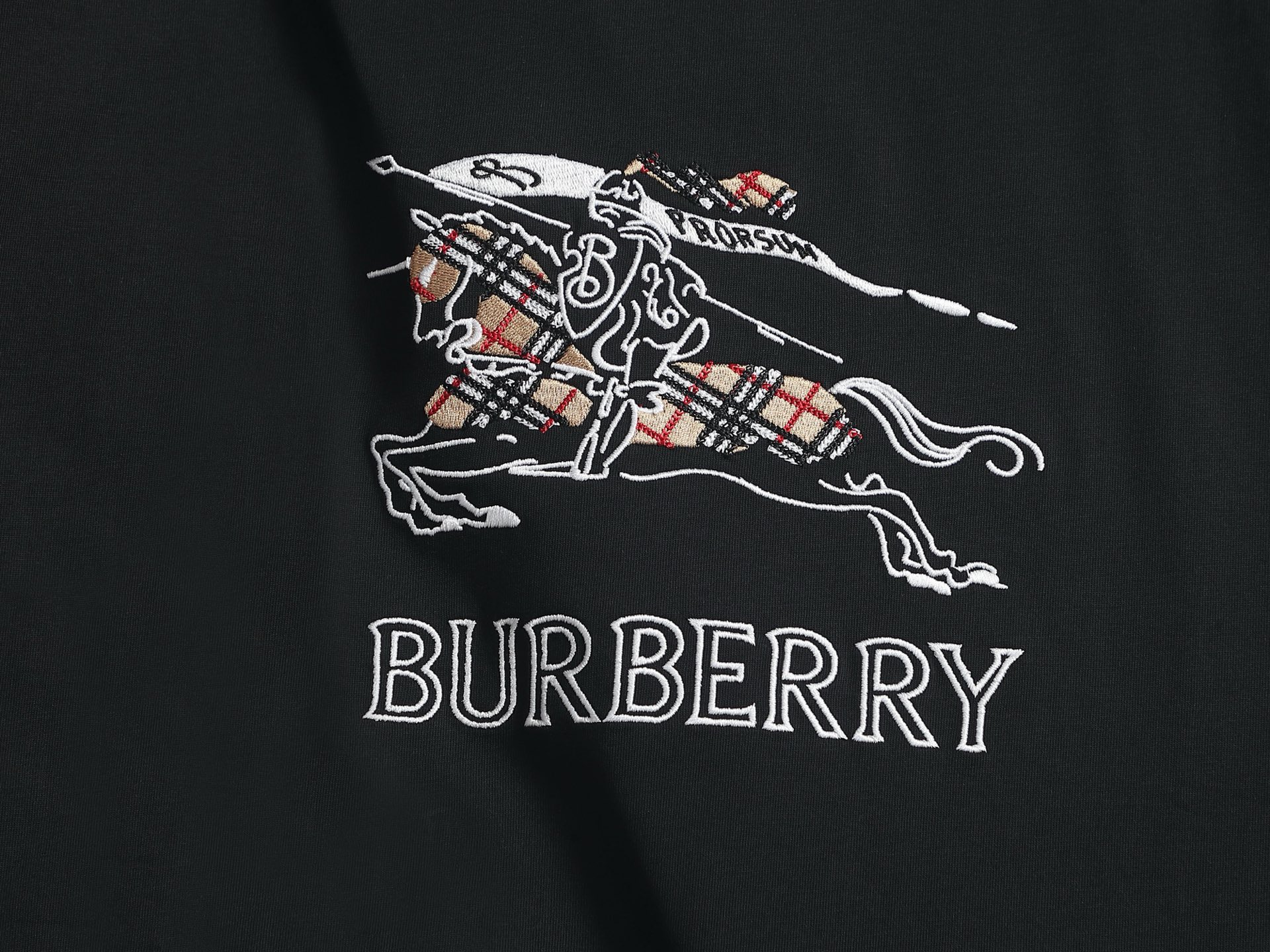 Burberry BBR/巴宝莉 战马字母刺绣短袖T恤