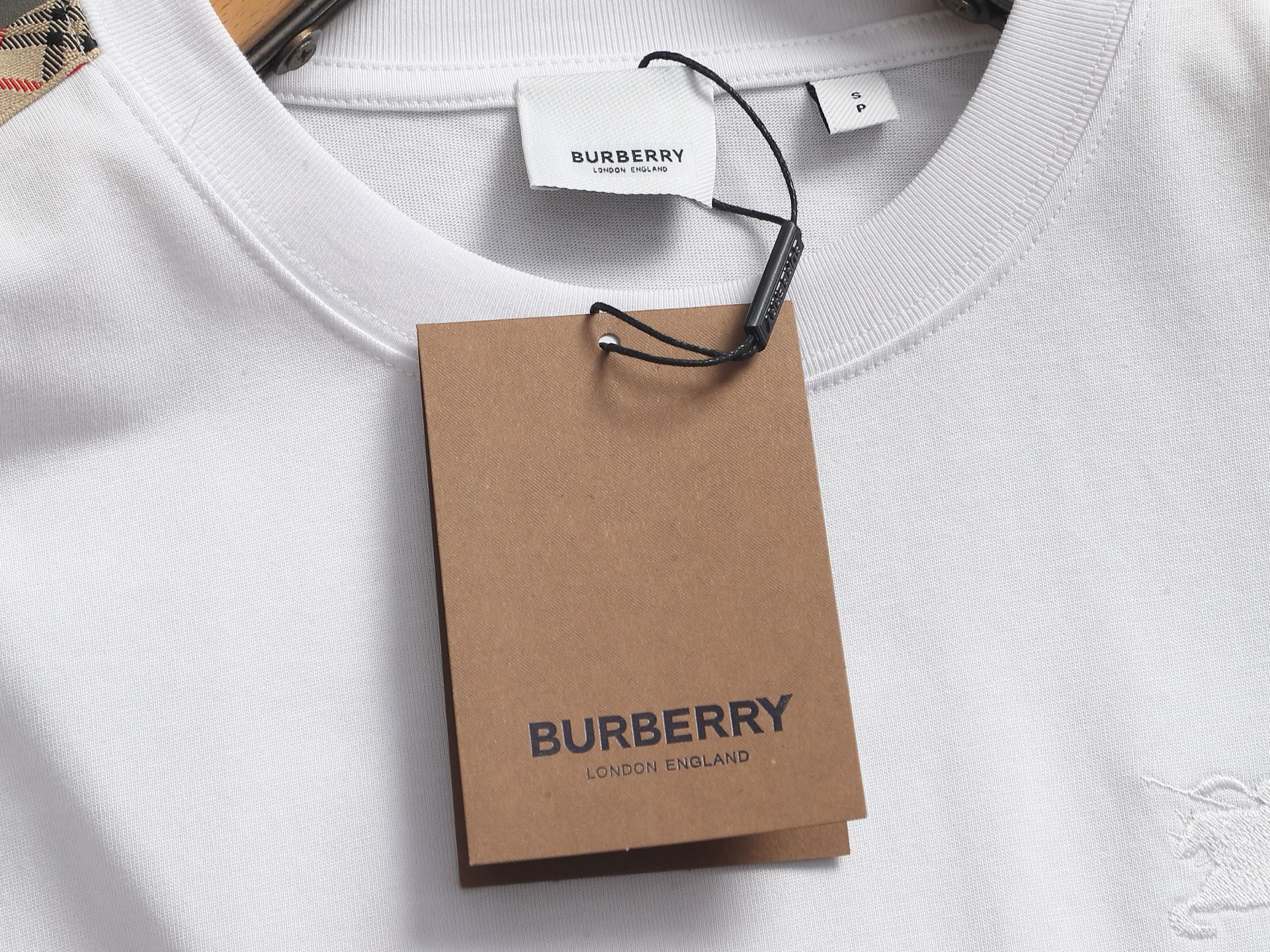 Burberry BBR织带格子战马刺绣短袖T恤