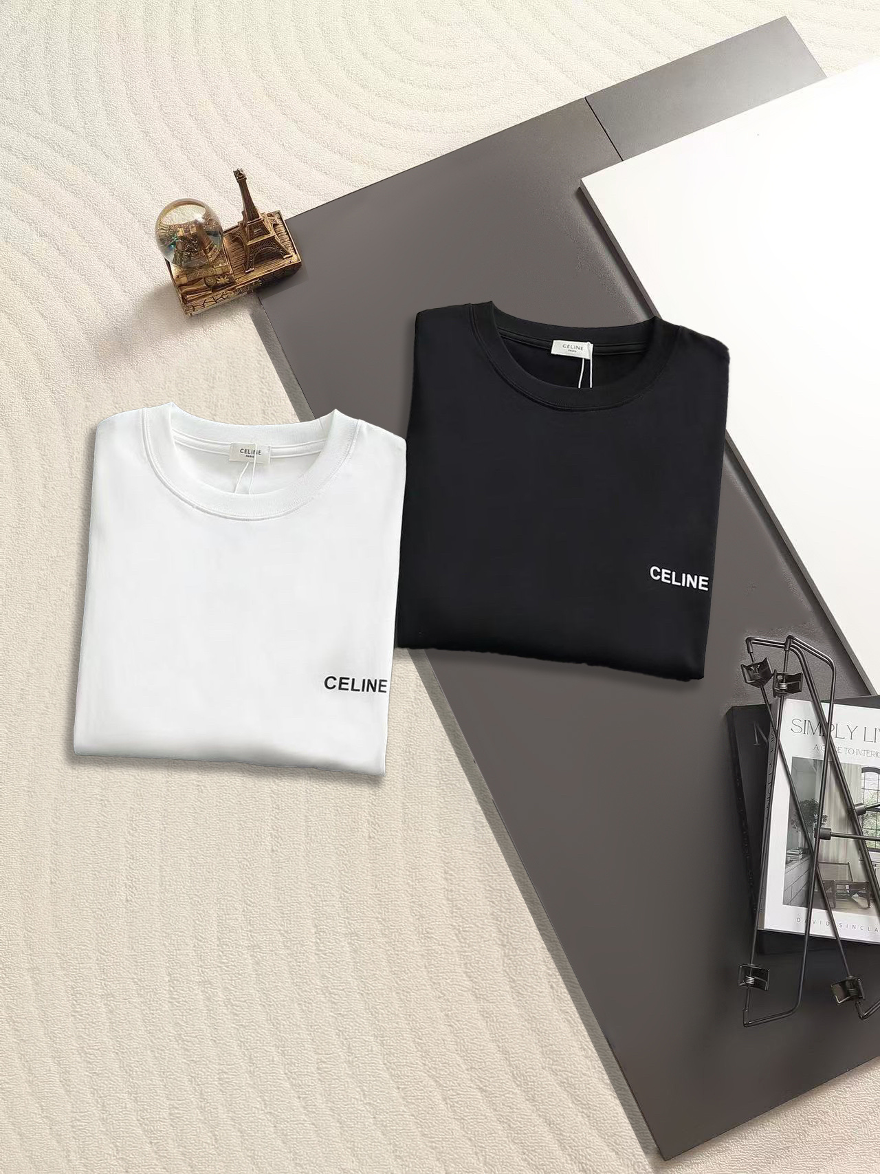 Celine CELINE · 塞林25ss Logo小印花圆领短袖T恤