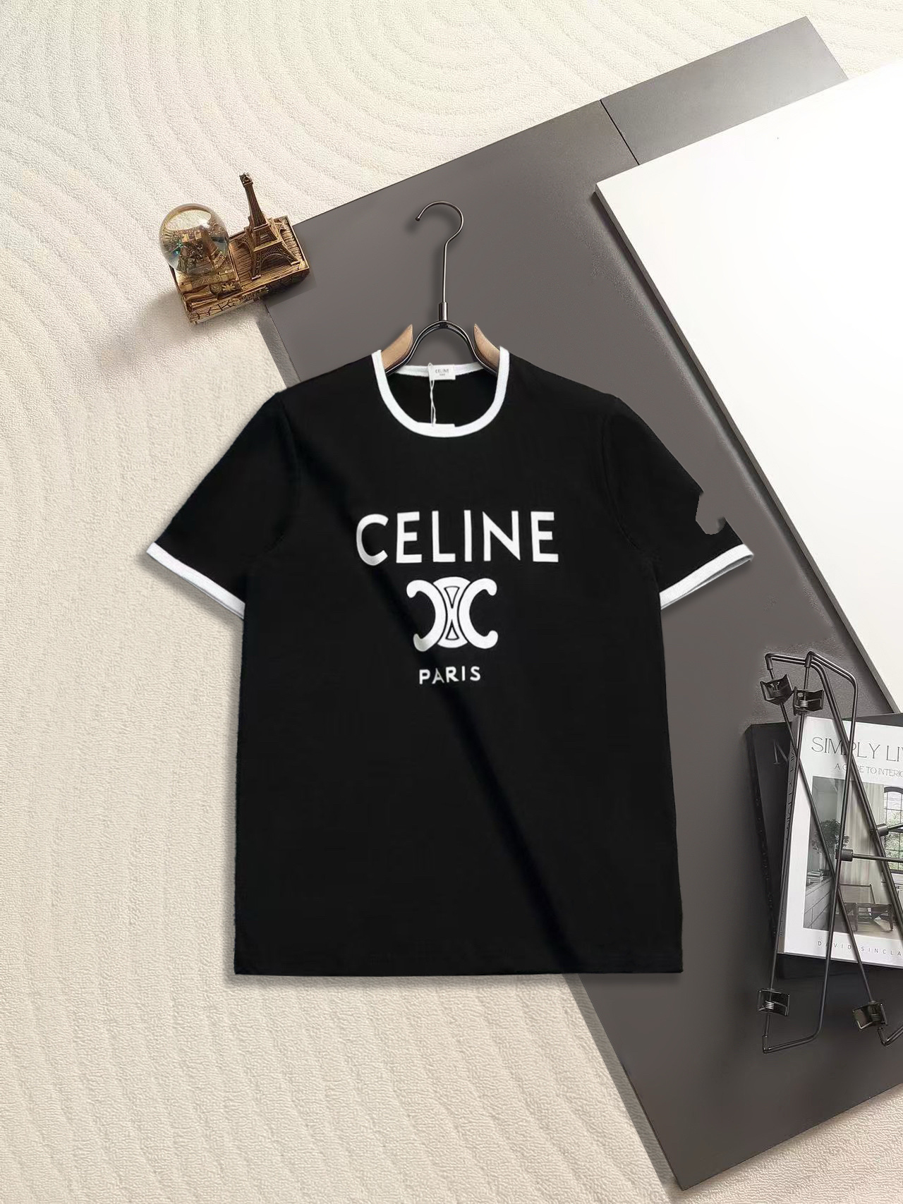 CELINE/塞琳凯旋门经典T恤短袖 独家定织定染纯棉料 柔软舒适 前幅ＰＡＲＩＳ凯旋门徽标印花 春夏最