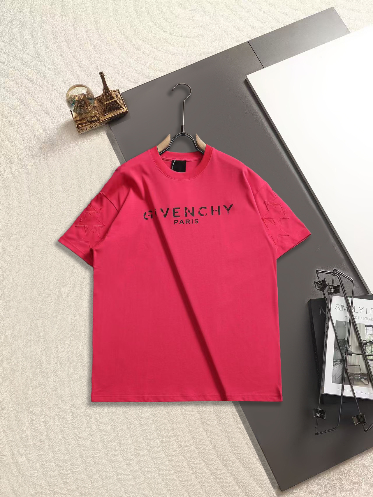 GIVENCHY  印花工艺贴布绣纪梵希 短袖t桖高级洗水工艺 版型大 宽松有型区别低版本瘦长版型上身拉