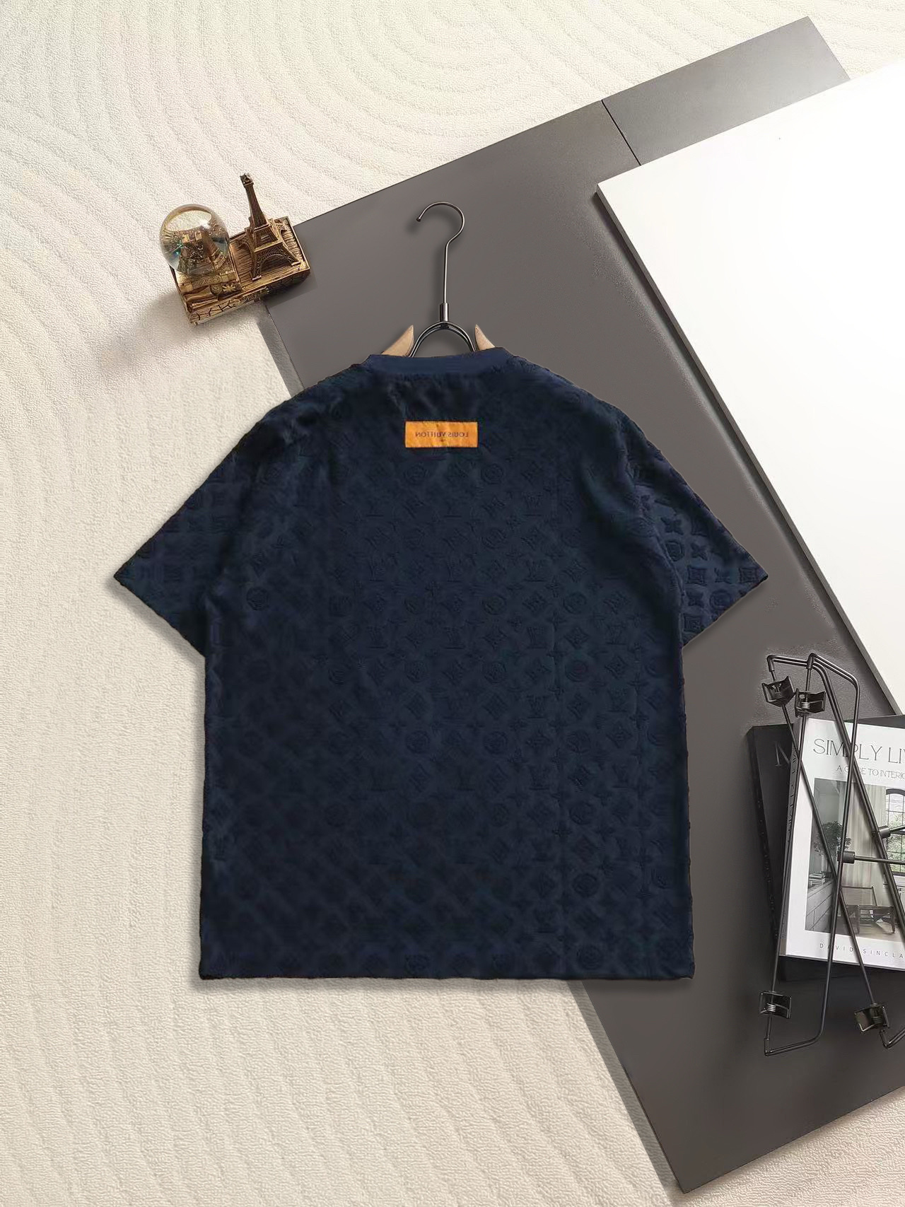louis Vuitton/路易威登-毛巾提花圆领T恤经典棋盘格满身提花LOGO标志纯原品质 原版面料1