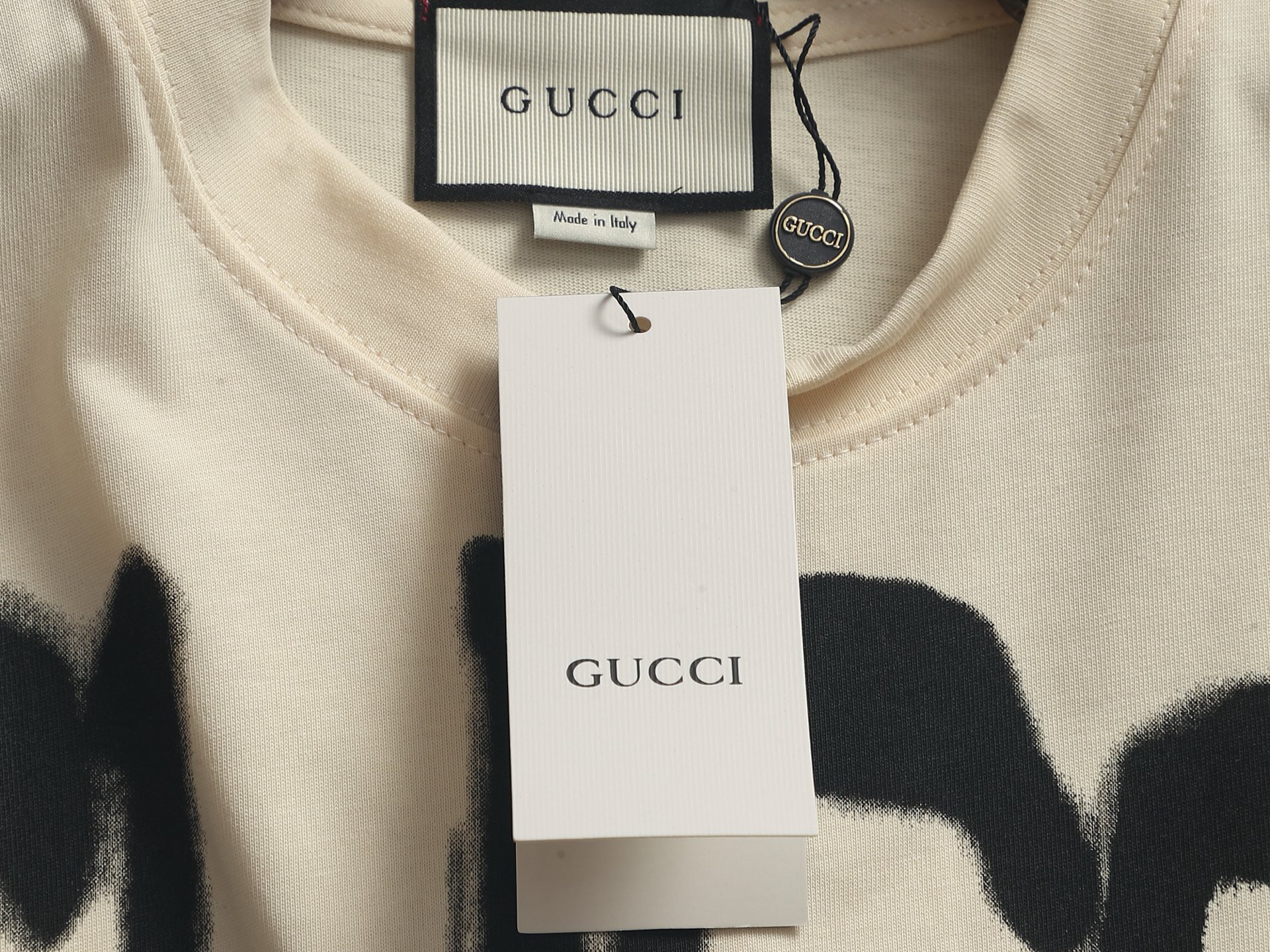 Balenciaga Gucci x Balenciaga联名喷墨涂鸦Logo印花短袖 简单的涂鸦 使用三次的印花工艺