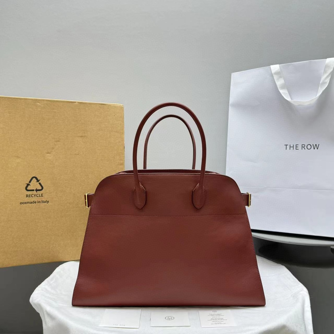 The Row Margaux 17 Leren Handtas - Baksteenrood, Ruim & Stijlvol Design