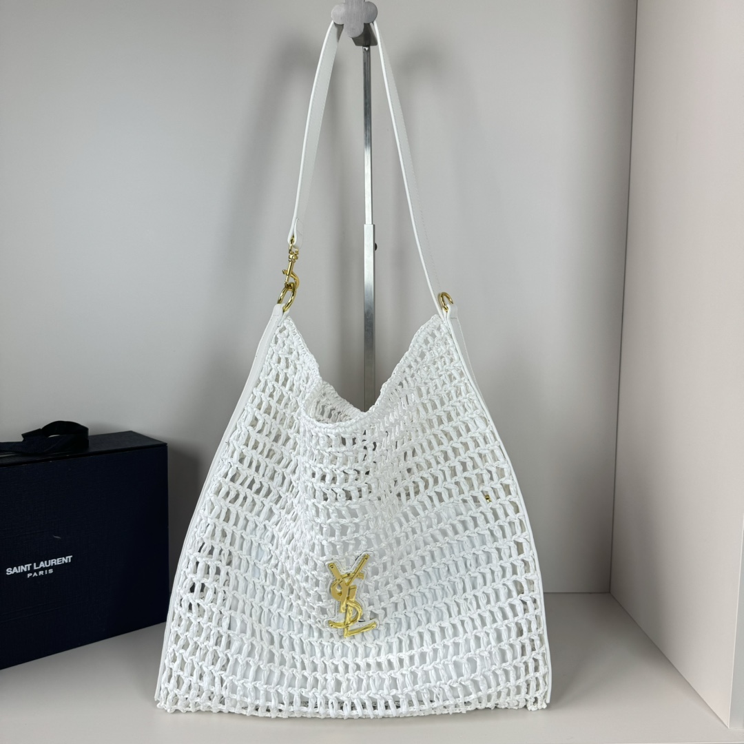 High Quality Customize
 Yves Saint Laurent Tote Bags Straw Woven Summer Collection Vintage