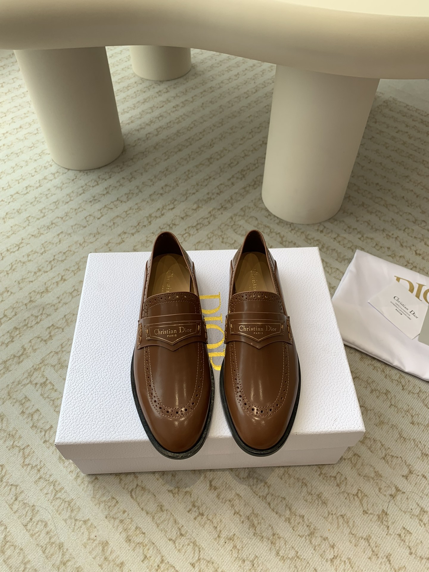Dior Flawless
 Shoes Loafers Gold Hardware Cowhide Fashion