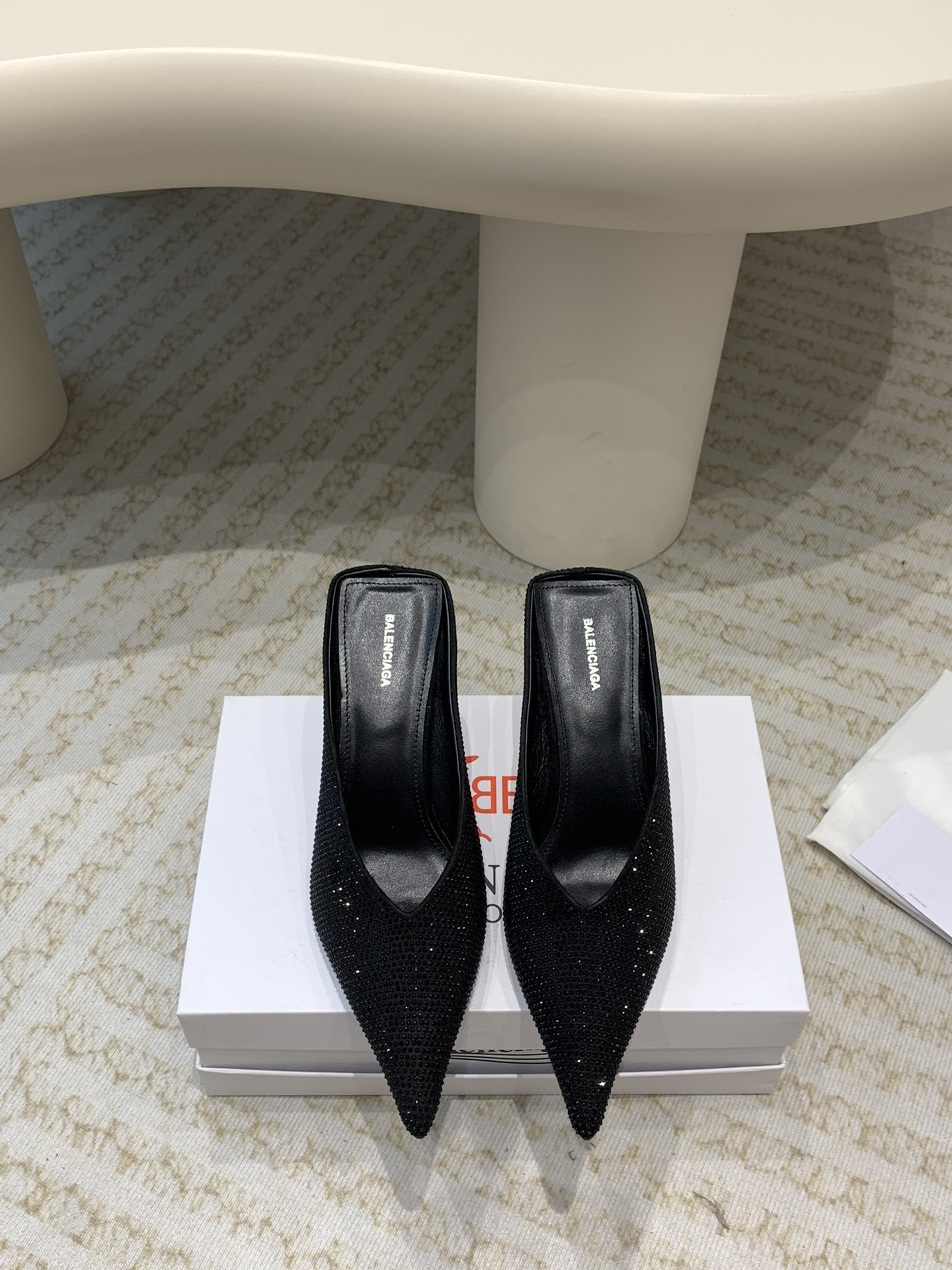 Balenciaga Chaussures Demi-Pantoufles Escarpins À Talons Hauts Genuine Leather Peau de mouton Collection printemps – été