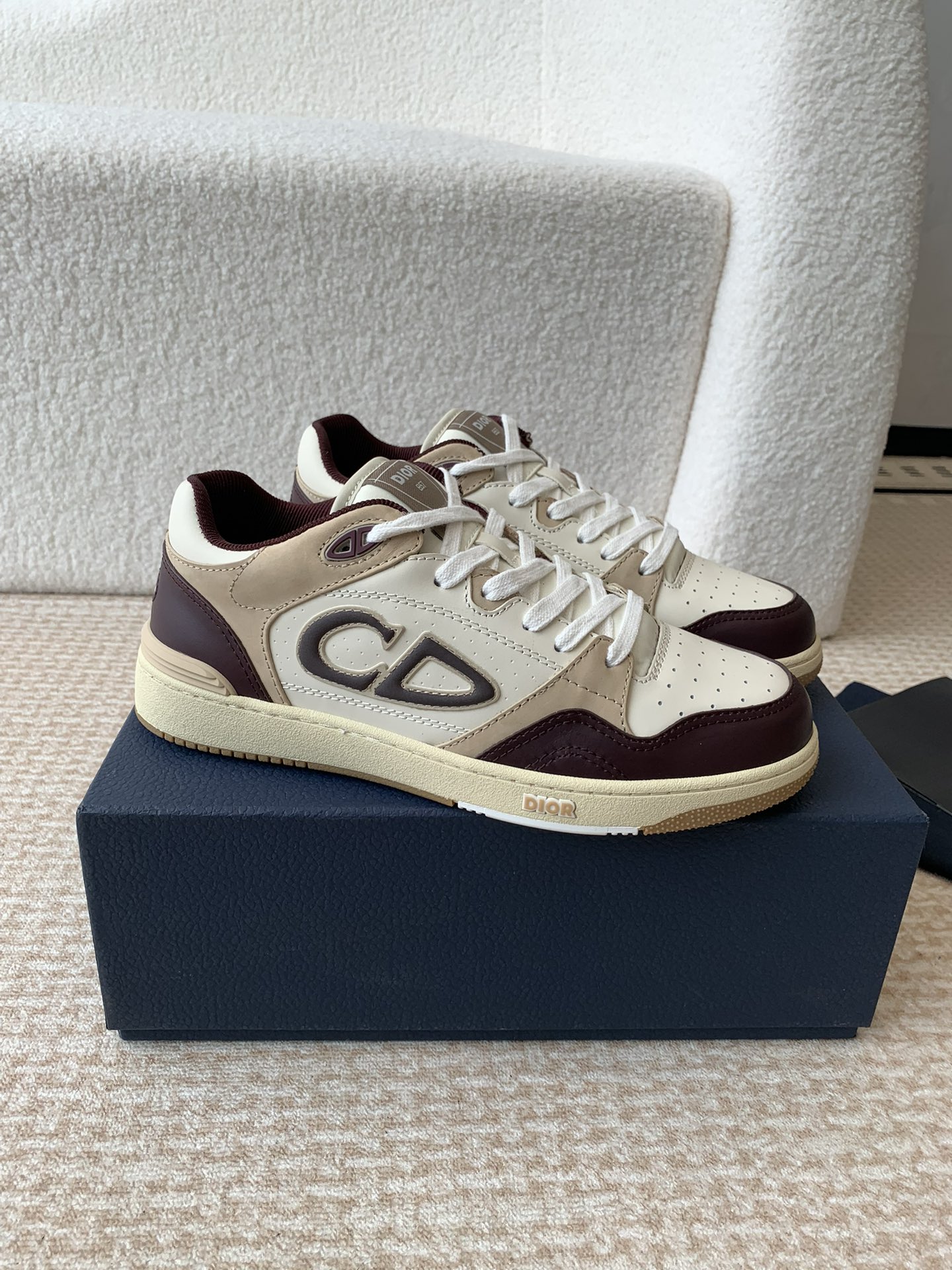 Dior Chaussures De Skate Chaussures De Sport Meilleure réplique de luxe
 Couleur beige Noir Gris Blanc Imprimé Unisexe Cuir veau vache Caoutchouc Le TPU Série printemps Oblique Partie supérieure centrale