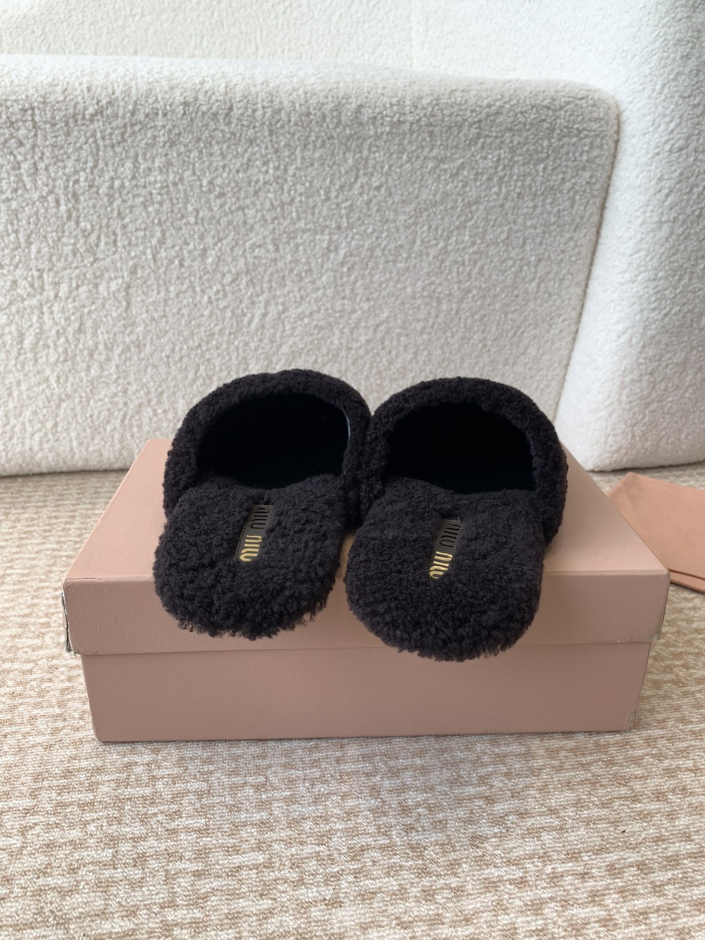 Miu Miu Miu Miu 24ss 秋冬系列 羊毛 穆勒鞋拖鞋