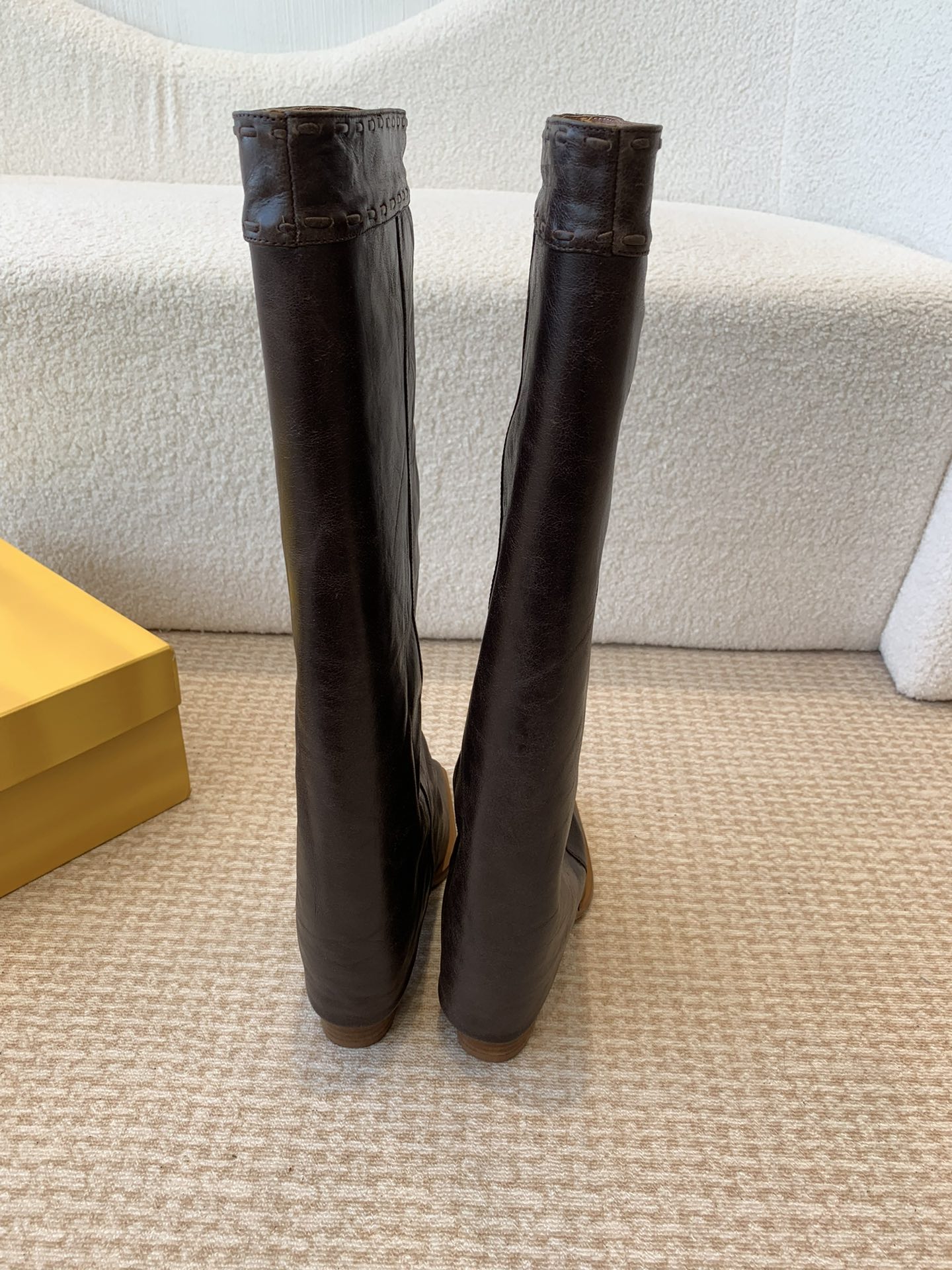 FENDI 芬迪 24ss秋冬新款 木纹粗跟 裤筒靴 长靴 8