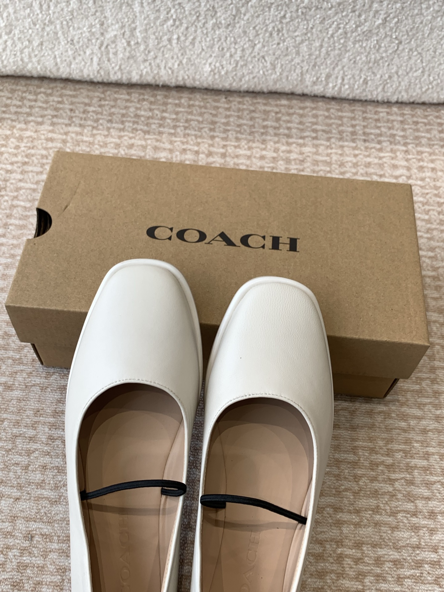 Comfortable P546COACH Ballet Shoes for Driving and Walking, Imported Leather, Cow Skin Pads - 图片 8