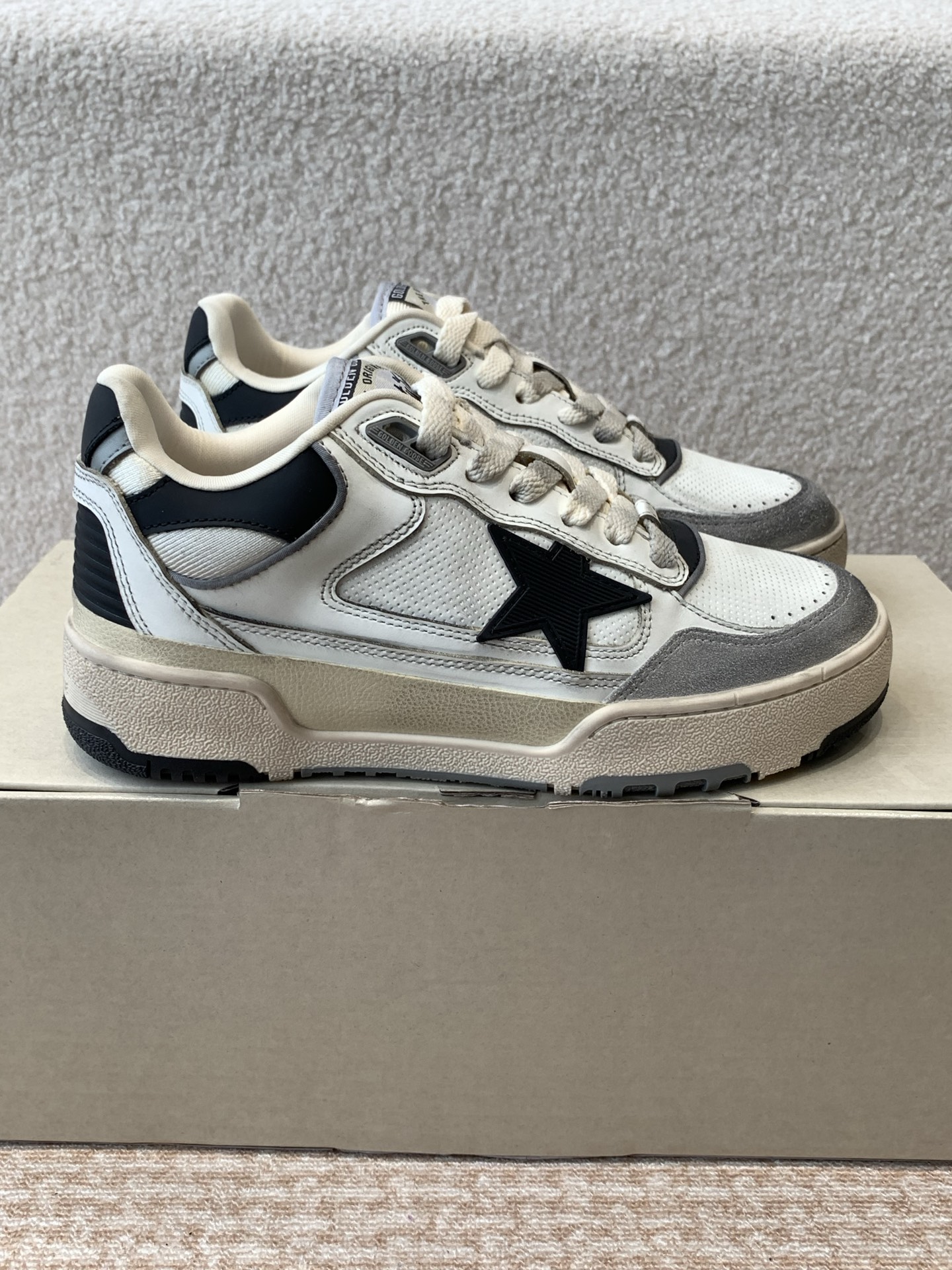 Hombre +10GGDB La última serie Forty2 Suela gruesa Estrellas desgastadas Zapatos pequeños sucios Zapatillas casuales pa…