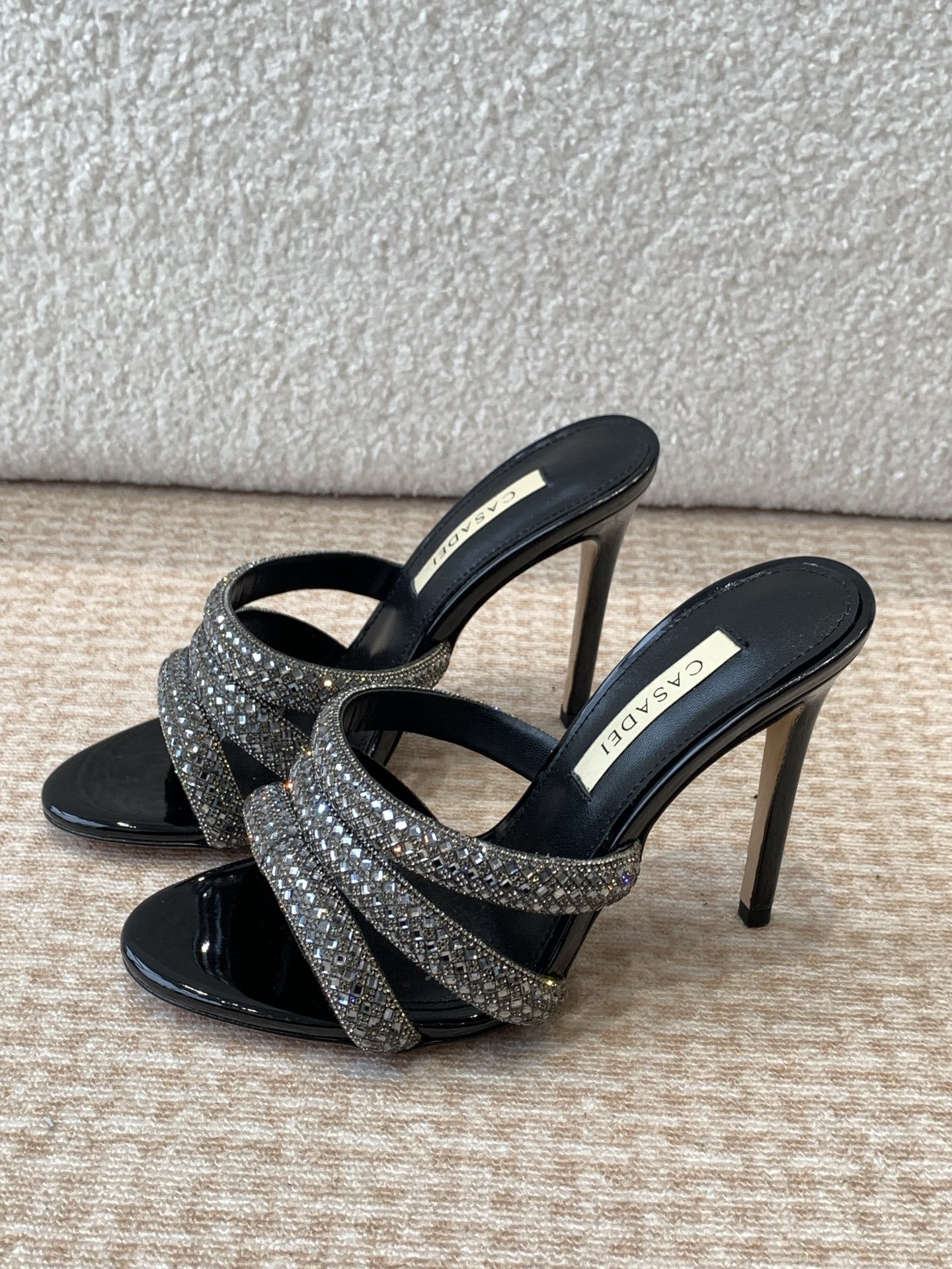 Stylish CASADEI/25WF Water Drill Heel Slippers for Women: Quality, Charm, and Elegance