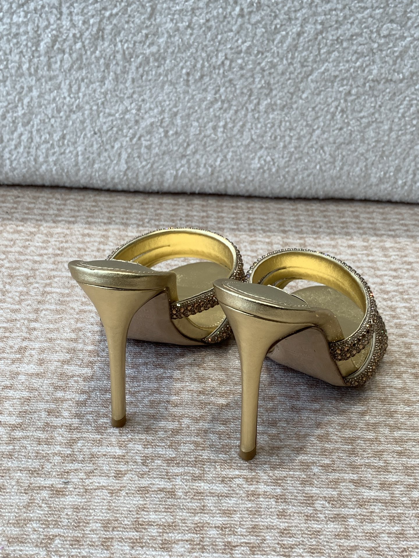 Unknown CASADEI/25WF早春新品 水钻高跟拖鞋