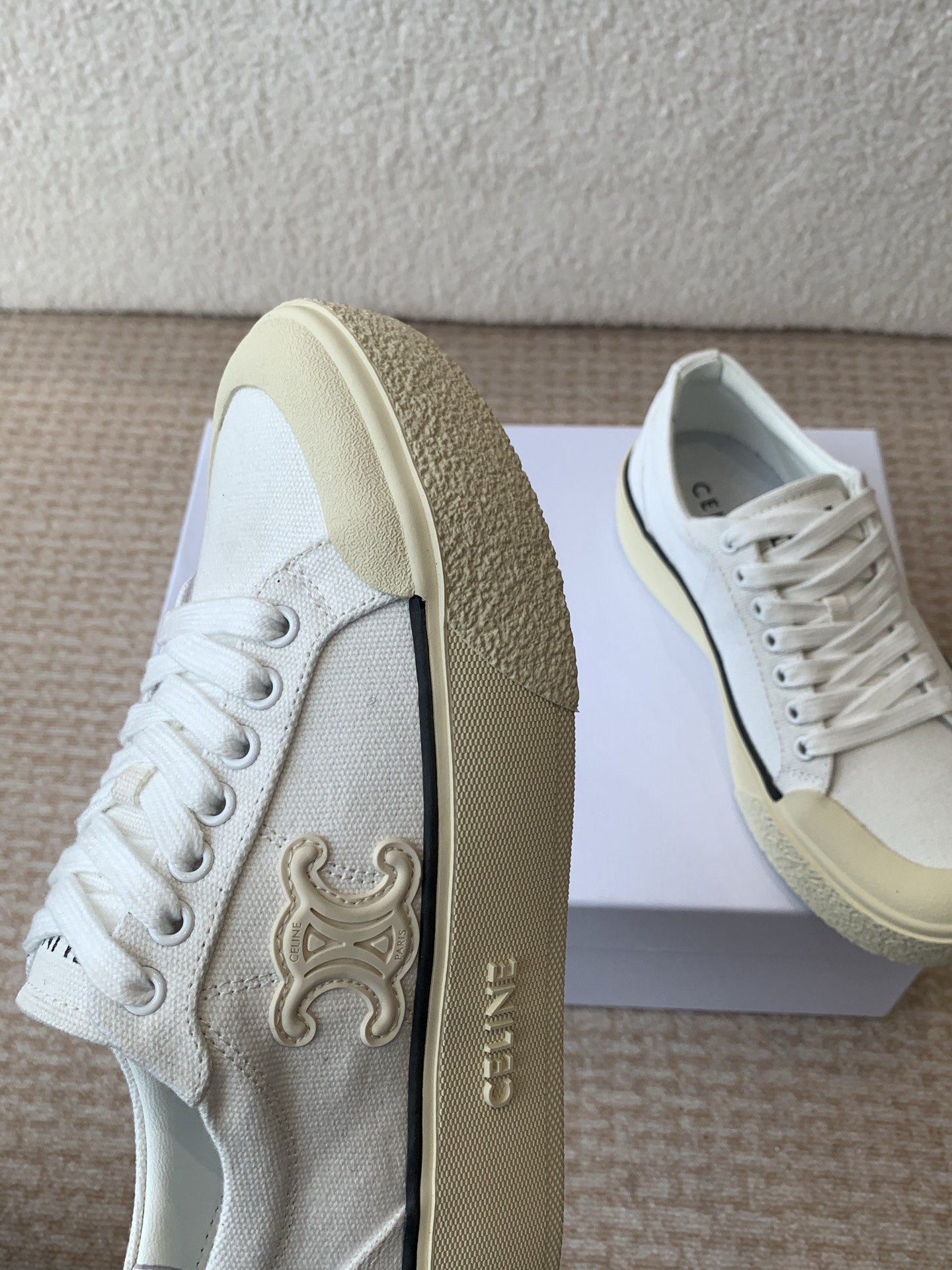 Celine CR-03 Runner Sneakers with Triomphe, Women's Lace-Up Canvas Shoes 8 i1742283603498 6444 0 6