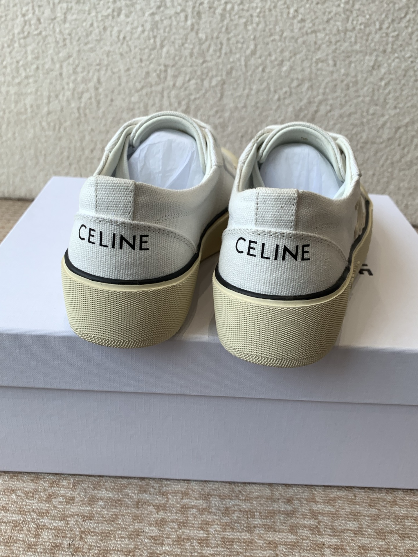 Celine CR-03 Runner Sneakers with Triomphe, Women's Lace-Up Canvas Shoes 9 i1742283603514 9310 0 7