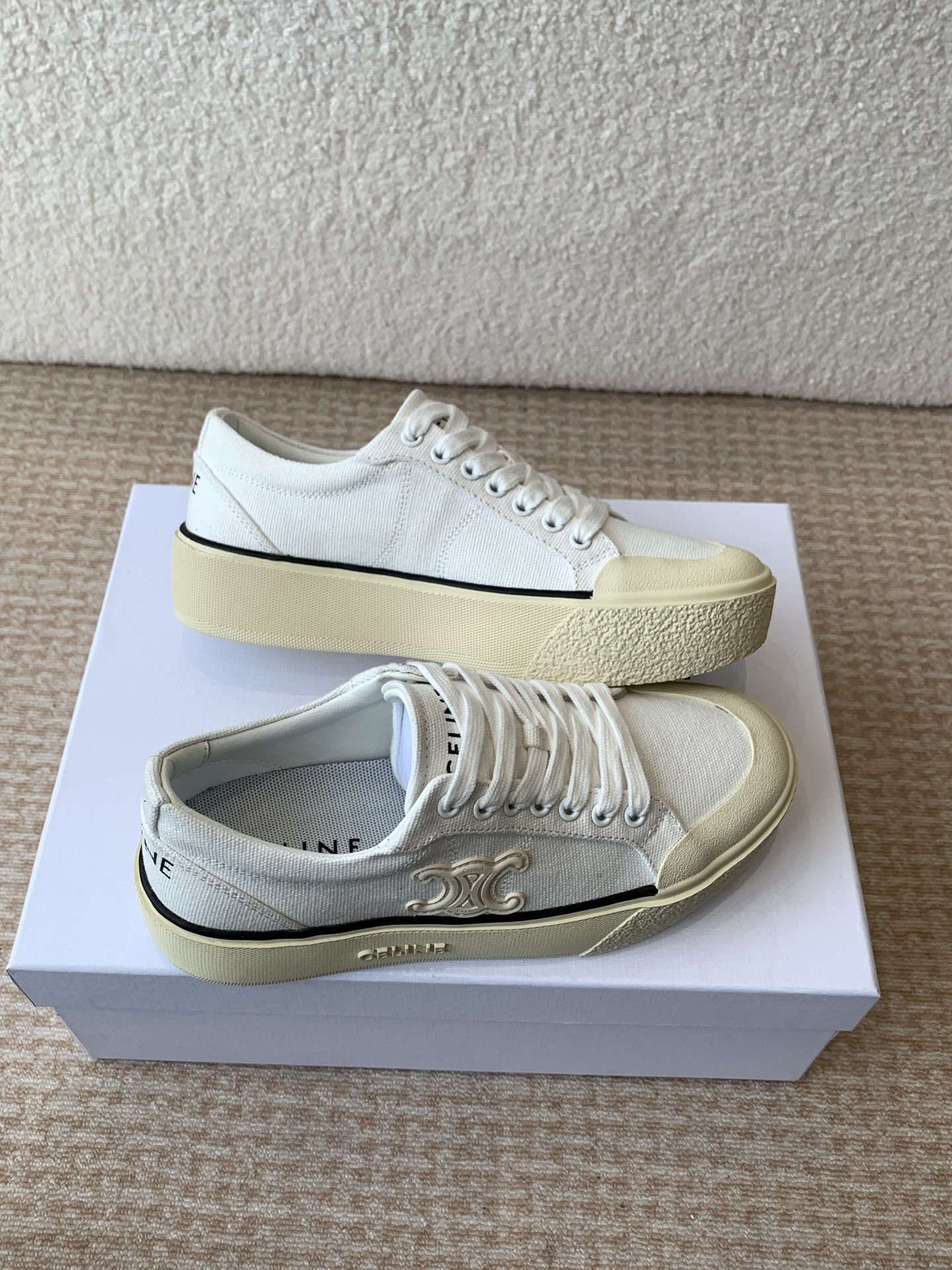 Celine CR-03 Runner Sneakers with Triomphe, Women's Lace-Up Canvas Shoes 4 i1742283603566 3718 0 2