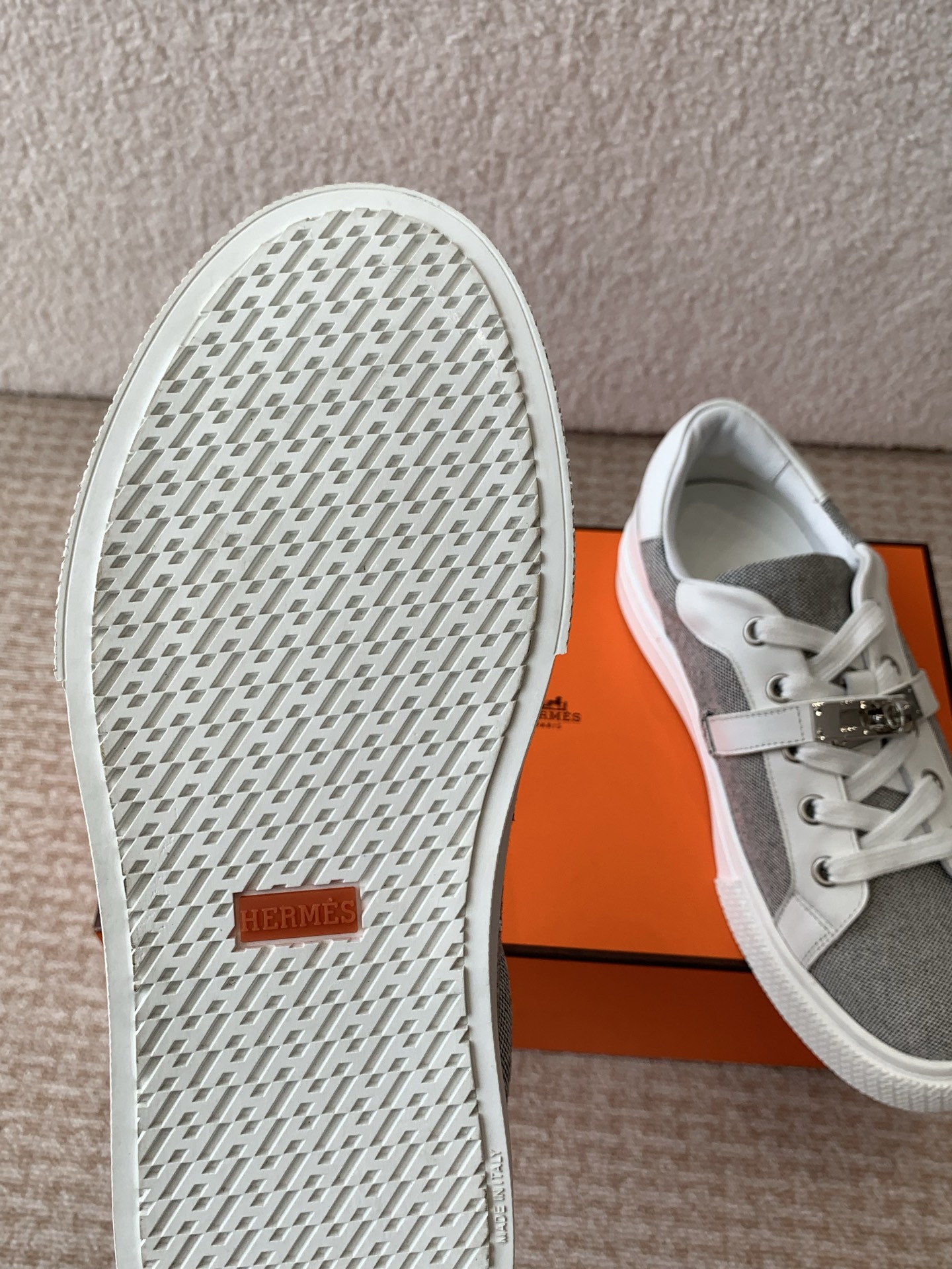 Hermes Kelly Buckle Lace-Up Sneakers H-Strap Thick Sole Couple Shoes 10 i1742288120981 6968 0 8