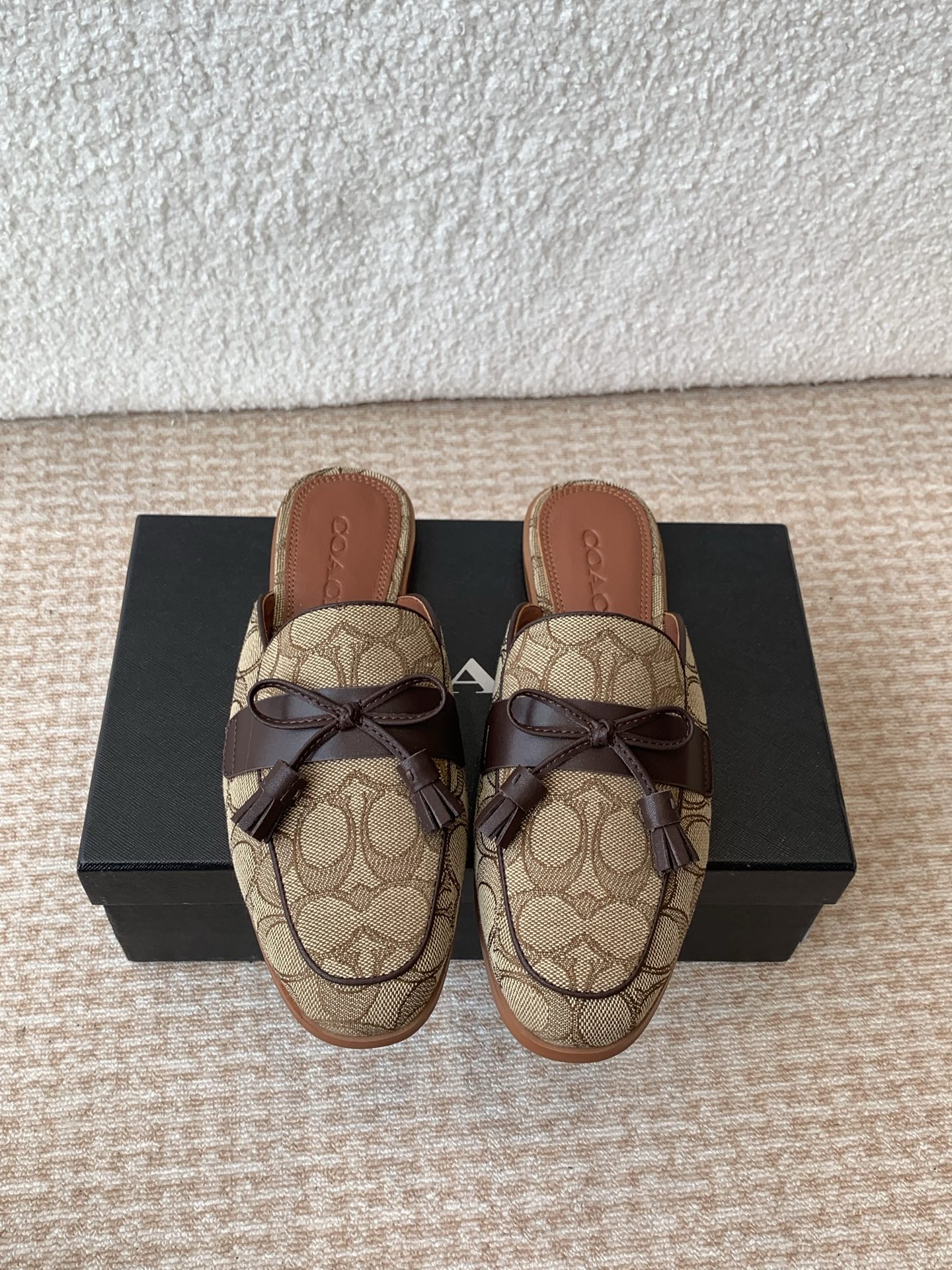 P441COACH/Cycling Müller Slippers: Canvas, Water and Wool, Rubber Base, Size #35-41