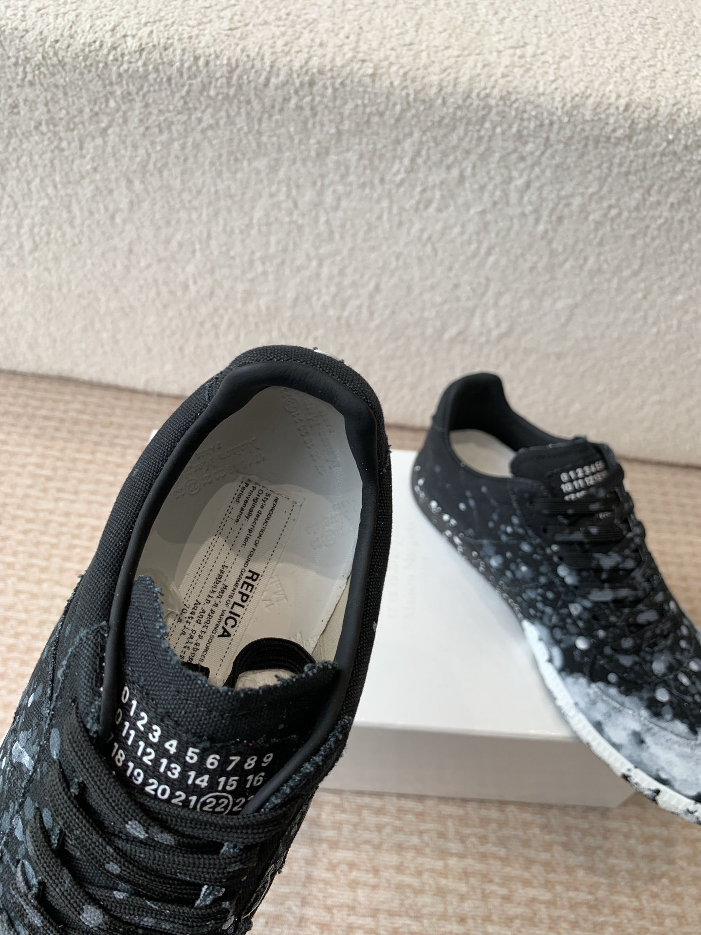 P280MaisonMargiela MM6 Margiela Parejas modelos Inkjet graffiti Lienzo zapatos de entrenamiento alem