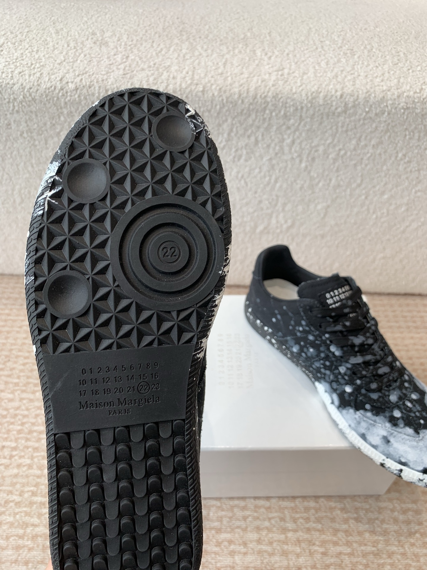 P280MaisonMargiela MM6 Margiela Parejas modelos Inkjet graffiti Lienzo zapatos de entrenamiento alem
