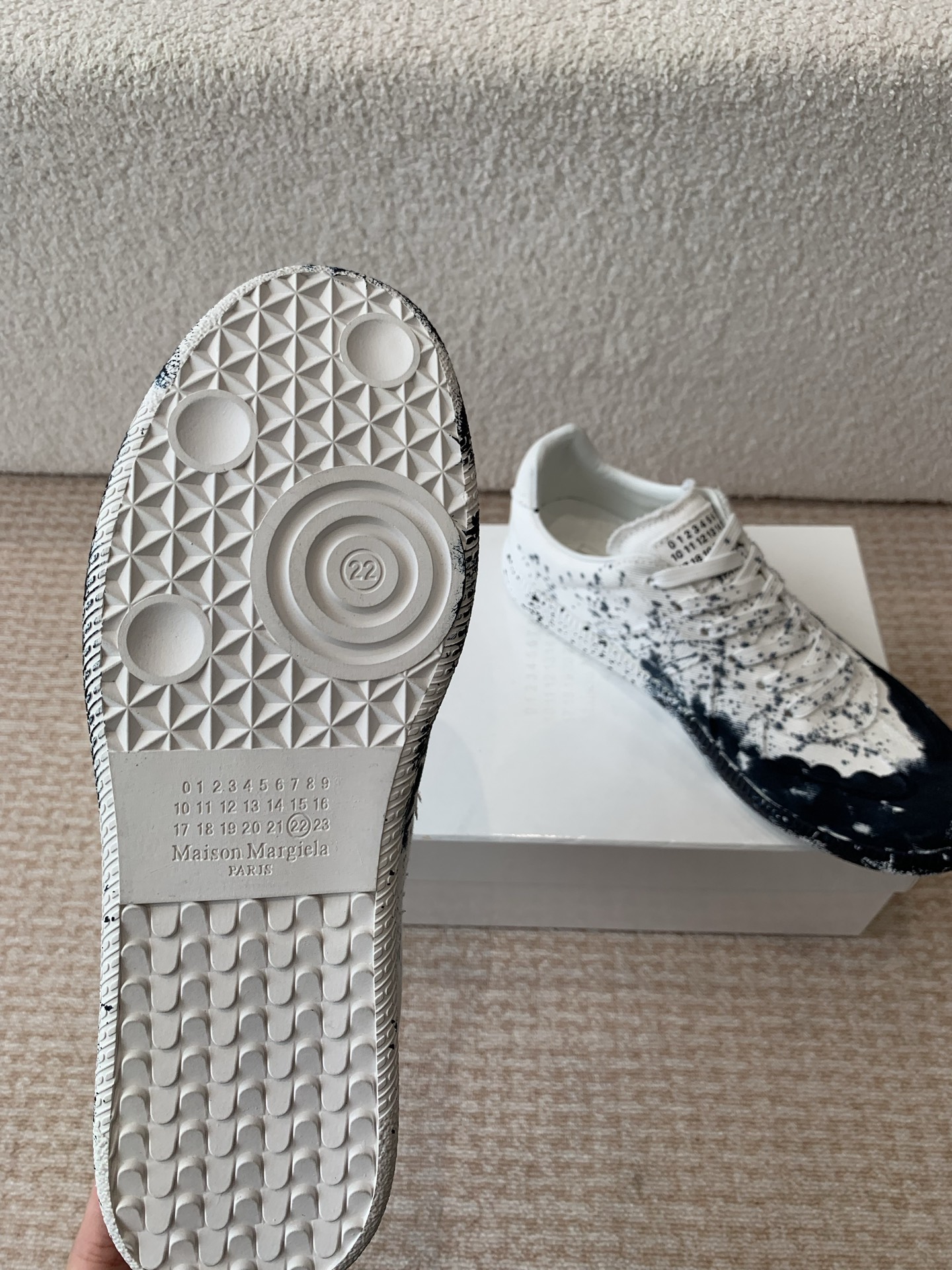 P280MaisonMargiela MM6 Margiela Parejas modelos Inkjet graffiti Lienzo zapatos de entrenamiento alem