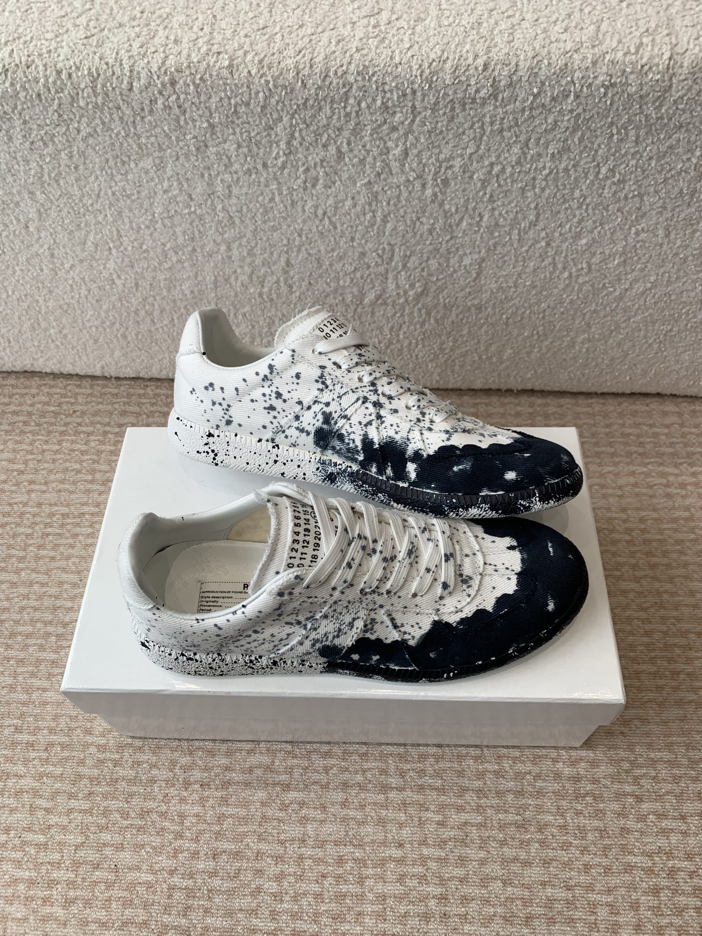 P280MaisonMargiela MM6 Margiela Parejas modelos Inkjet graffiti Lienzo zapatos de entrenamiento alem