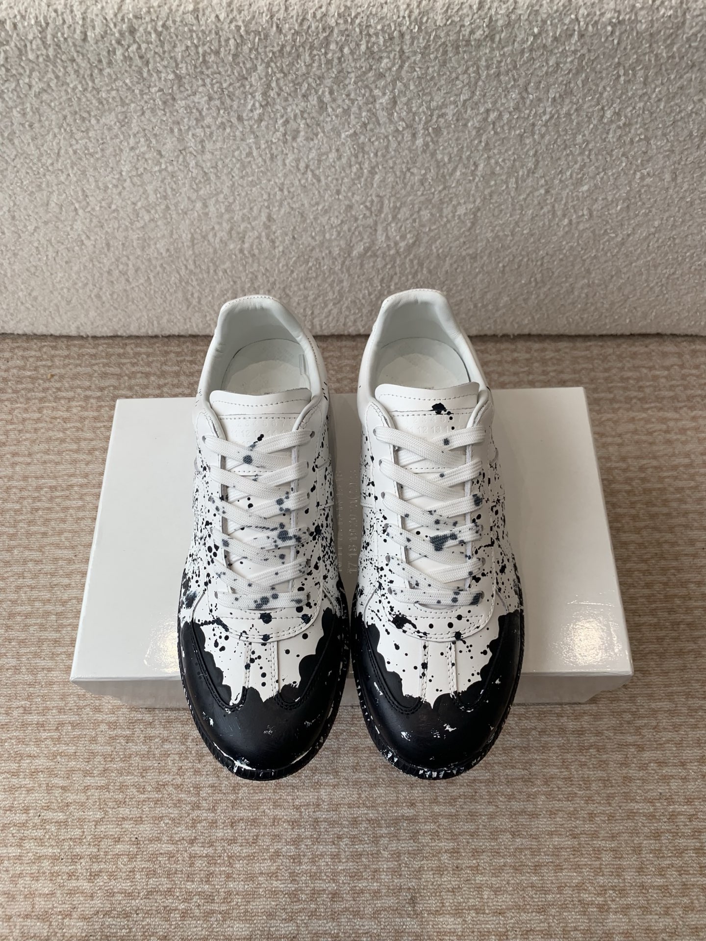 P280MaisonMargiela MM6 Margiela Parejas modelos Inkjet graffiti Lienzo zapatos de entrenamiento alem