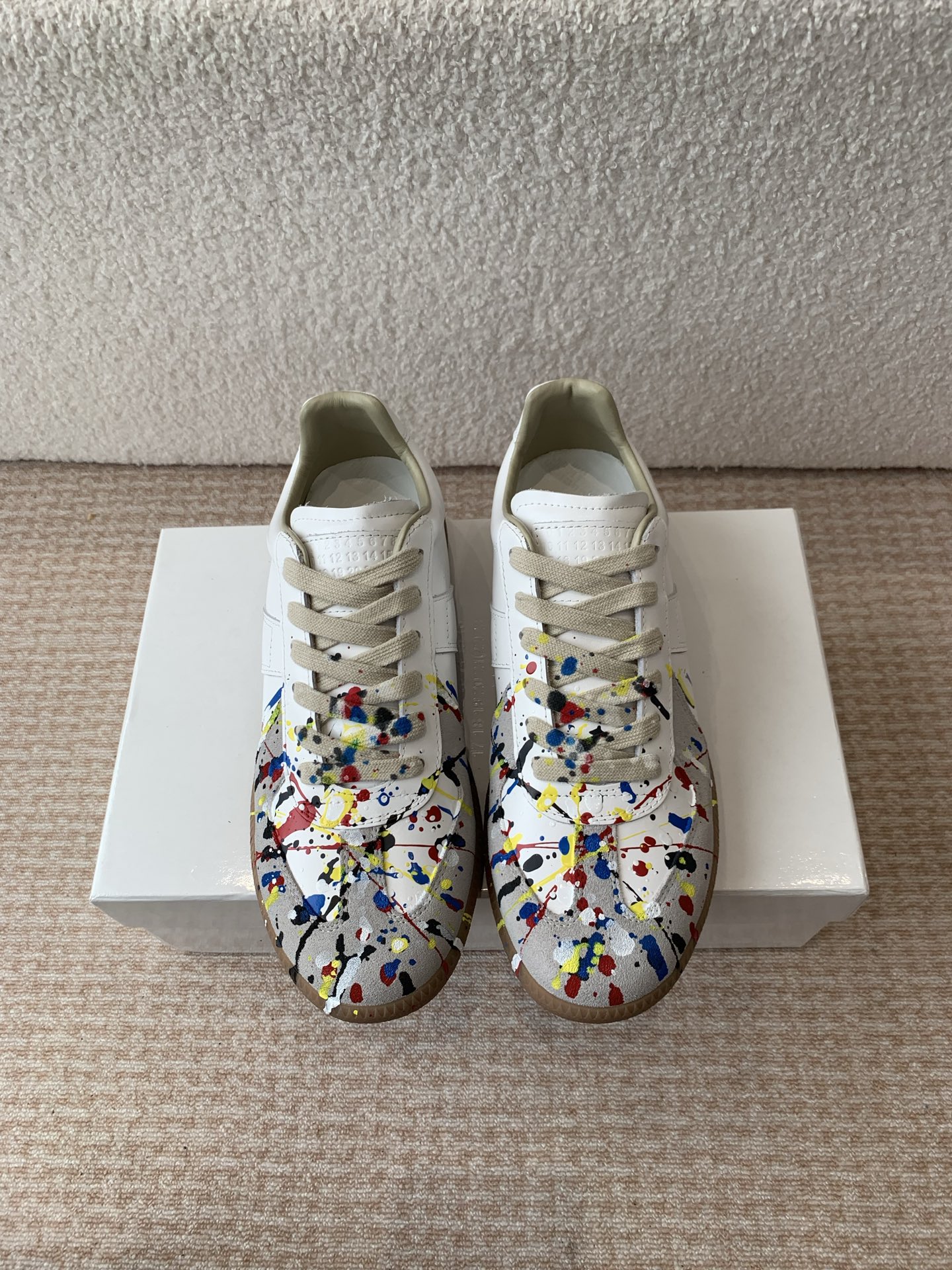 P280MaisonMargiela MM6 Margiela Parejas modelos Inkjet graffiti Lienzo zapatos de entrenamiento alem