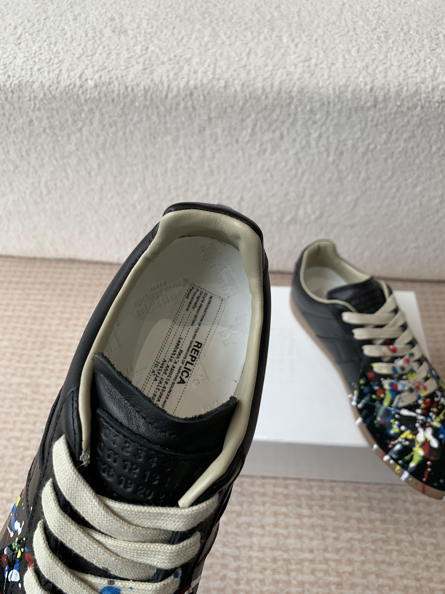 P280MaisonMargiela MM6 Margiela Parejas modelos Inkjet graffiti Lienzo zapatos de entrenamiento alem