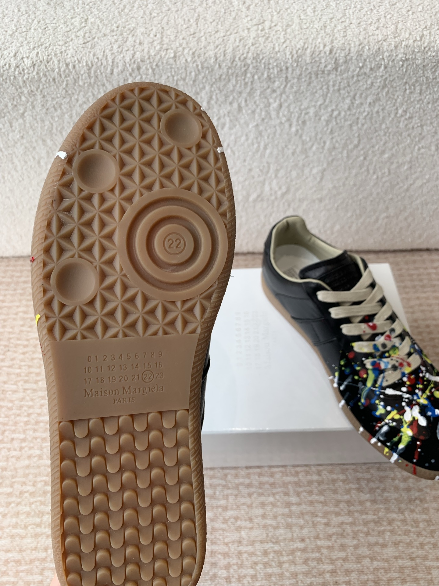 P280MaisonMargiela MM6 Margiela Parejas modelos Inkjet graffiti Lienzo zapatos de entrenamiento alem