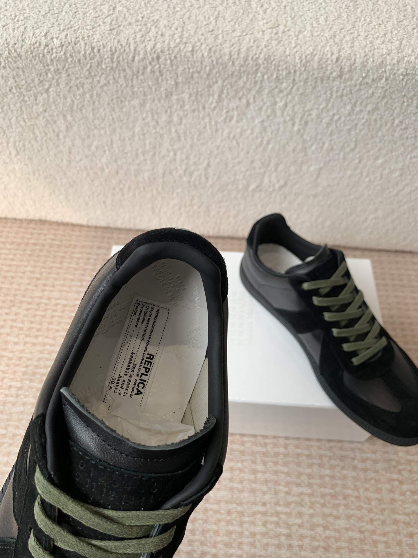 P280MaisonMargiela MM6 Margiela Parejas modelos Inkjet graffiti Lienzo zapatos de entrenamiento alem