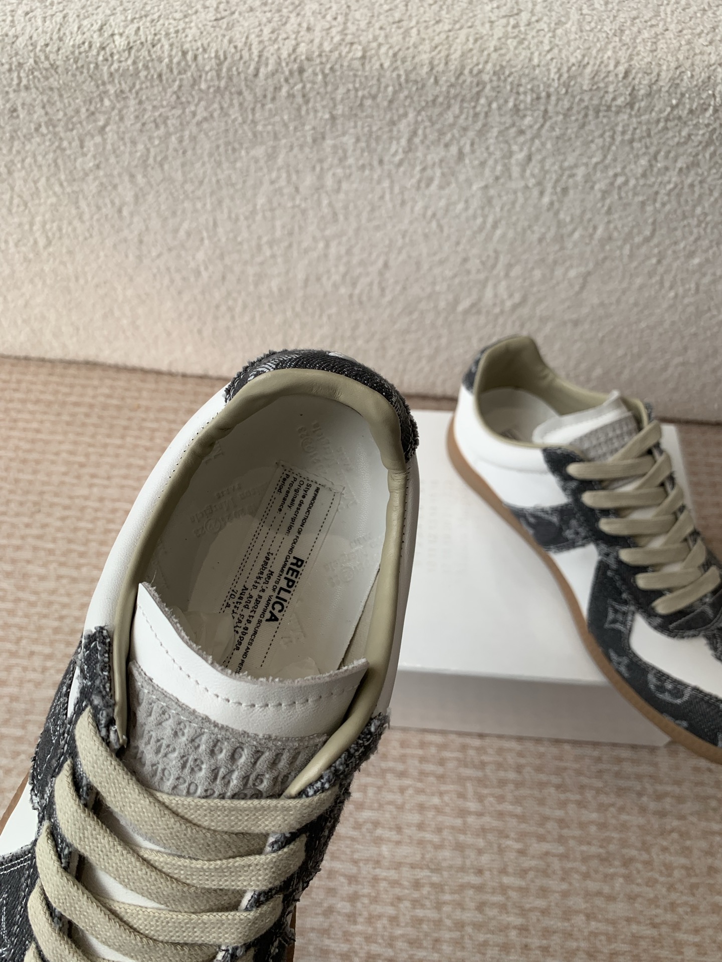 P280MaisonMargiela MM6 Margiela Parejas modelos Inkjet graffiti Lienzo zapatos de entrenamiento alem