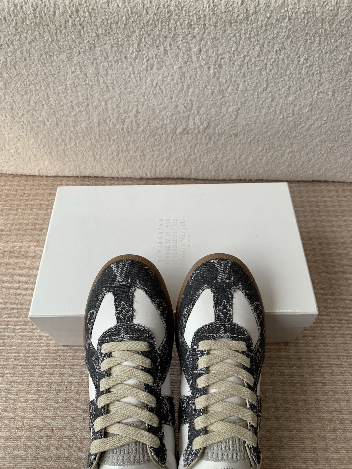 P280MaisonMargiela MM6 Margiela Parejas modelos Inkjet graffiti Lienzo zapatos de entrenamiento alem