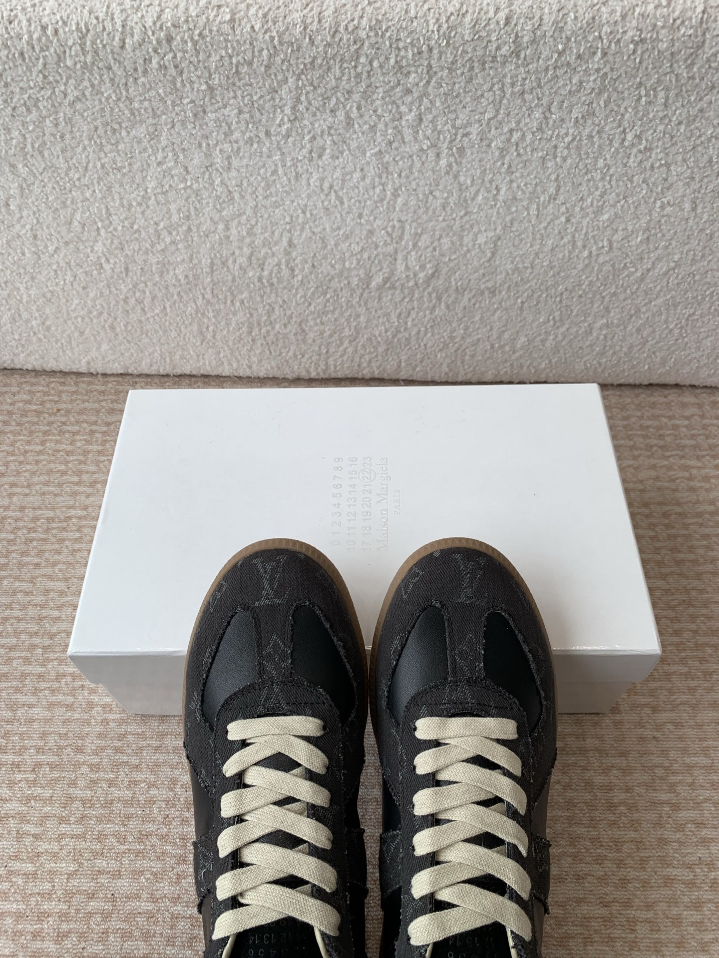 P280MaisonMargiela MM6 Margiela Parejas modelos Inkjet graffiti Lienzo zapatos de entrenamiento alem