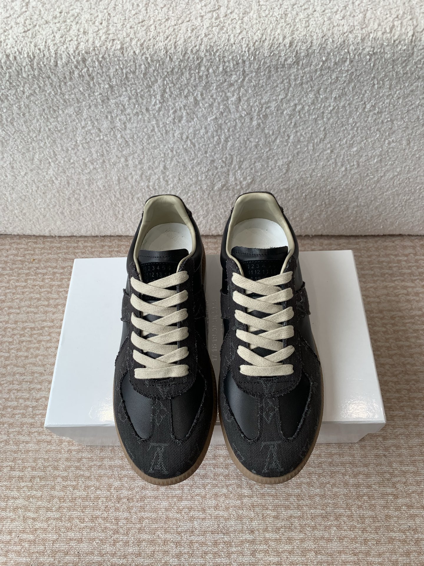 P280MaisonMargiela MM6 Margiela Parejas modelos Inkjet graffiti Lienzo zapatos de entrenamiento alem