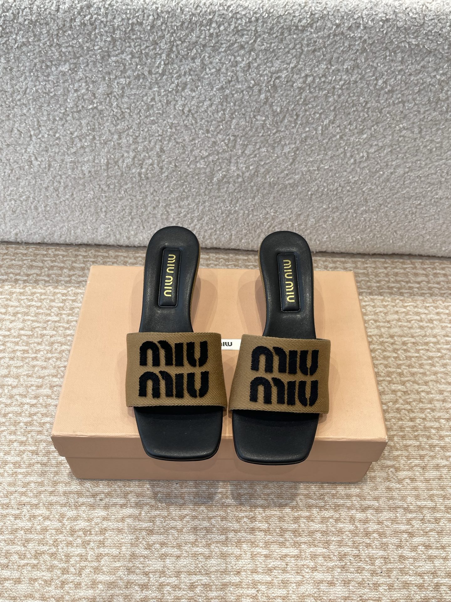 Miu Miu Women's Denim Fabric Heeled Sandals Lambskin Lining Summer Shoes 3 i1745826582456 3947 0 0