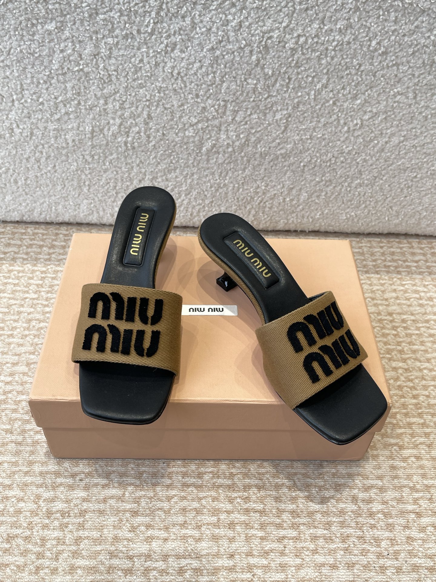 Miu Miu Women's Denim Fabric Heeled Sandals Lambskin Lining Summer Shoes 5 i1745826584198 3861 0 2