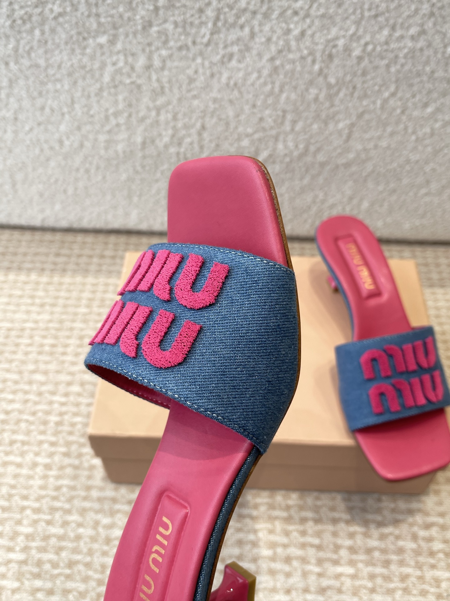 Miu Miu Denim Heeled Sandals - Summer Essential, Premium Lambskin Leather 6 i1745826647309 1913 0 3