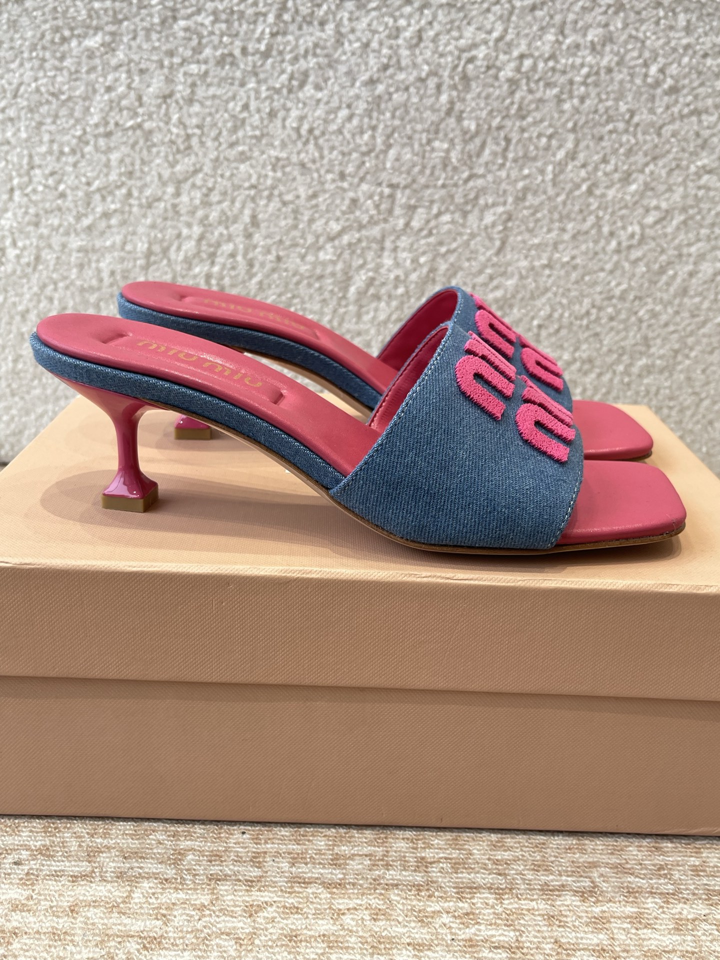 Miu Miu Denim Heeled Sandals - Summer Essential, Premium Lambskin Leather 4 i1745826647350 1264 0 1