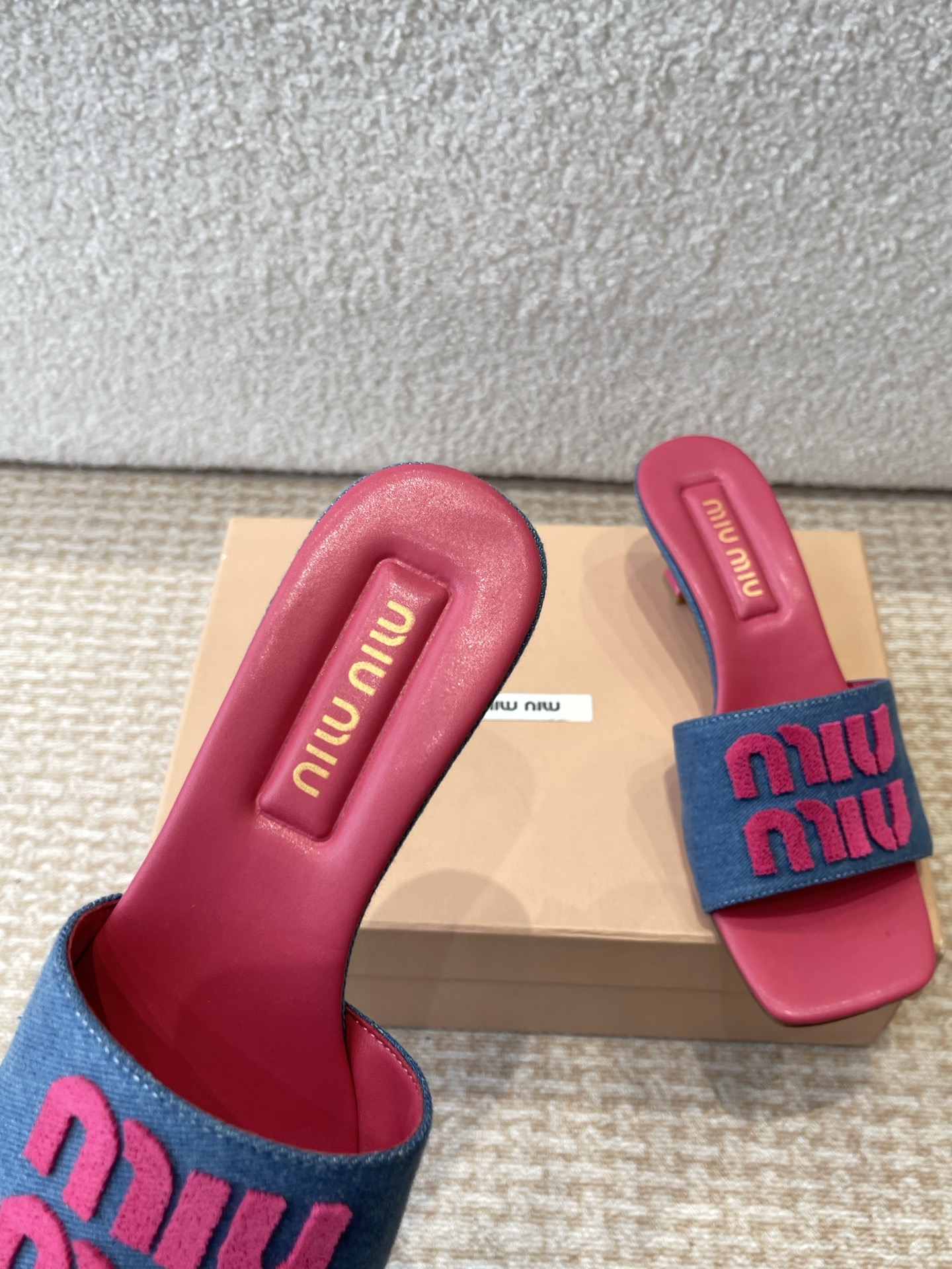 Miu Miu Denim Heeled Sandals - Summer Essential, Premium Lambskin Leather 8 i1745826649627 4538 0 5