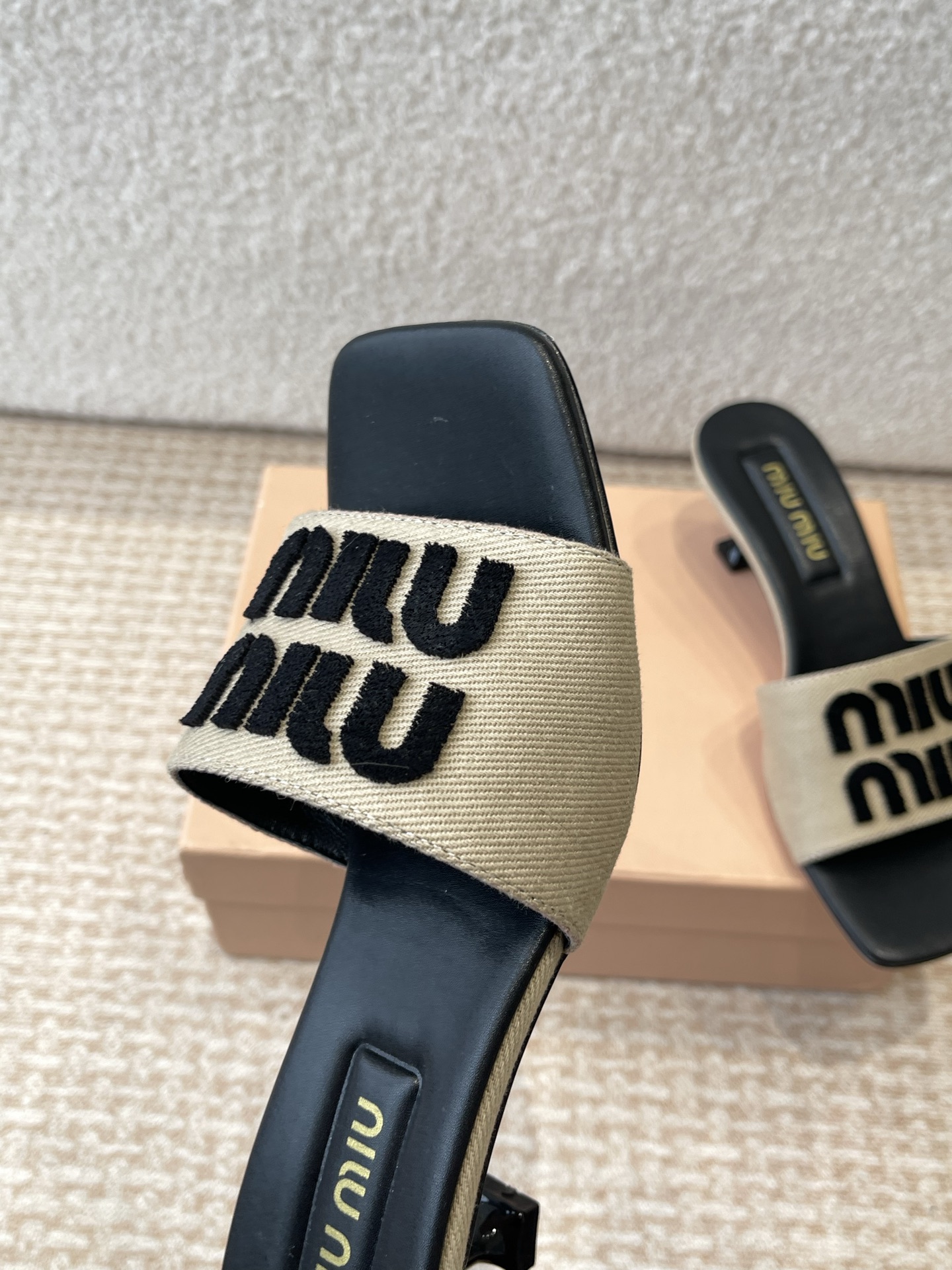 Miu Miu Women's Embroidered Logo Denim Slide Sandals - Summer Essential 6 i1745826787077 1605 0 3