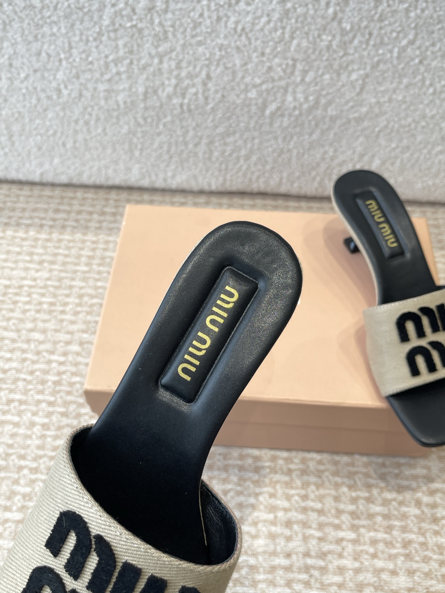 Miu Miu Women's Embroidered Logo Denim Slide Sandals - Summer Essential 8 i1745826792130 2383 0 6