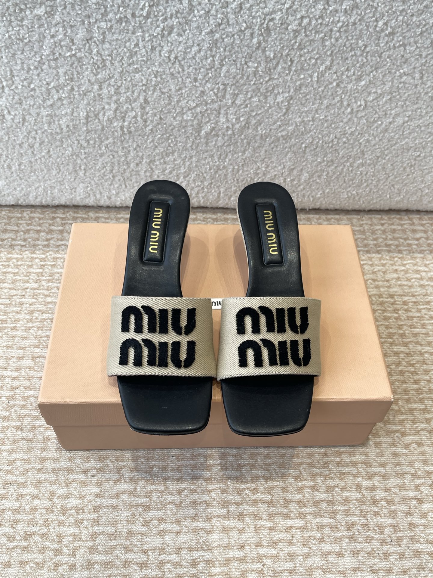 Miu Miu Women's Embroidered Logo Denim Slide Sandals - Summer Essential 3 i1745826792229 9524 0 0